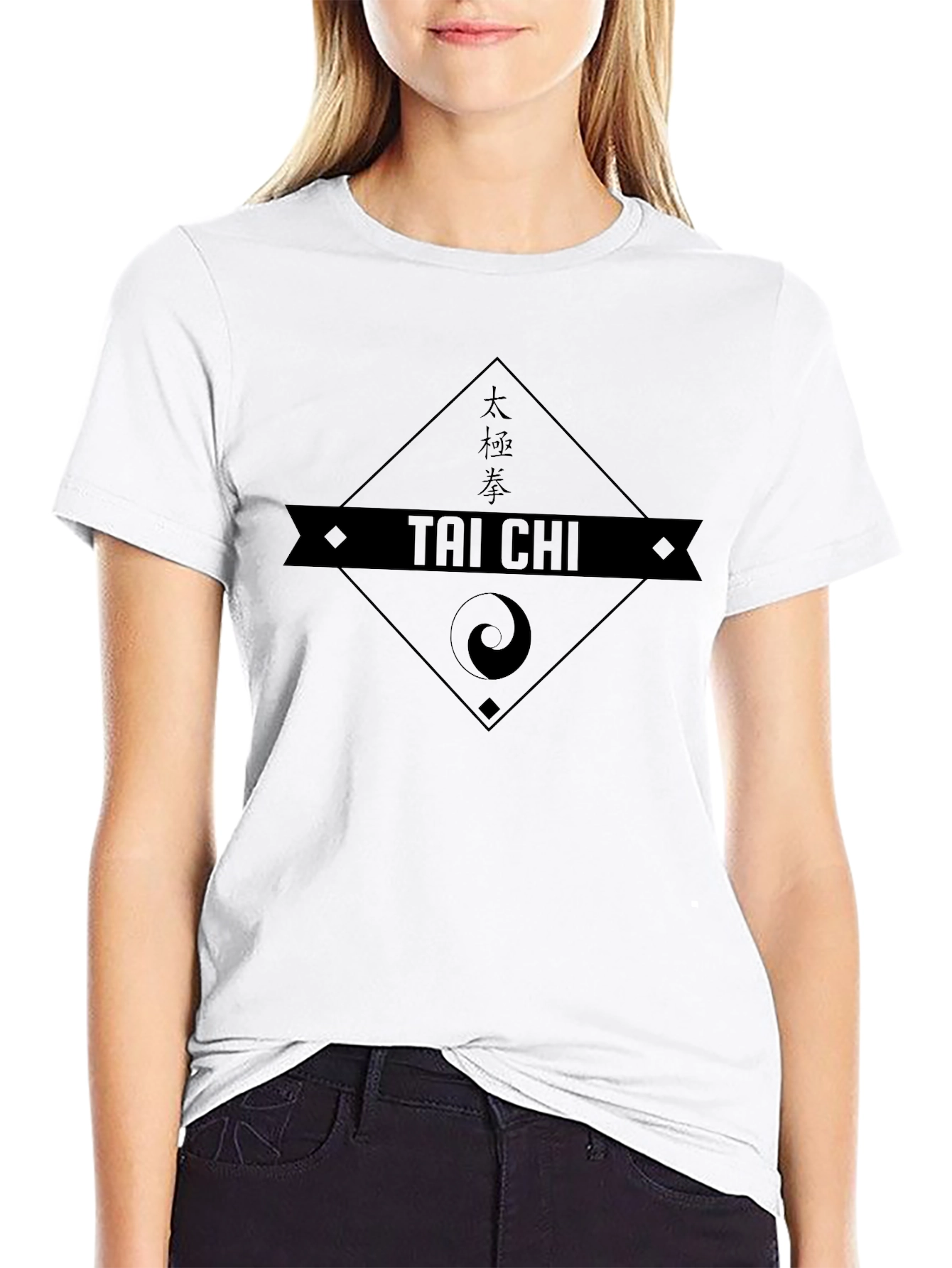 Tai Chi Graphic Tee - Black Cotton T-Shirt