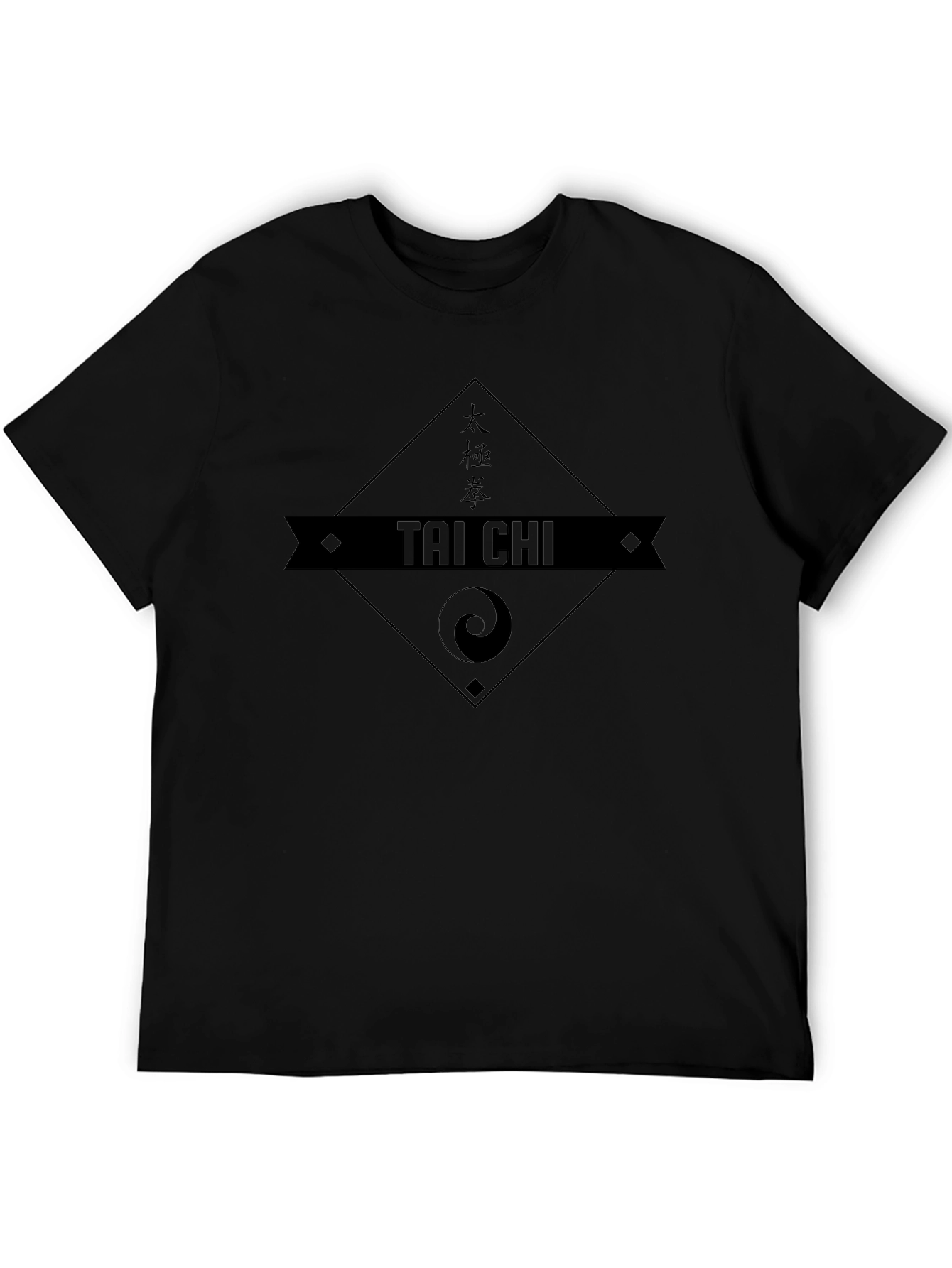 Tai Chi Graphic Tee - Black Cotton T-Shirt