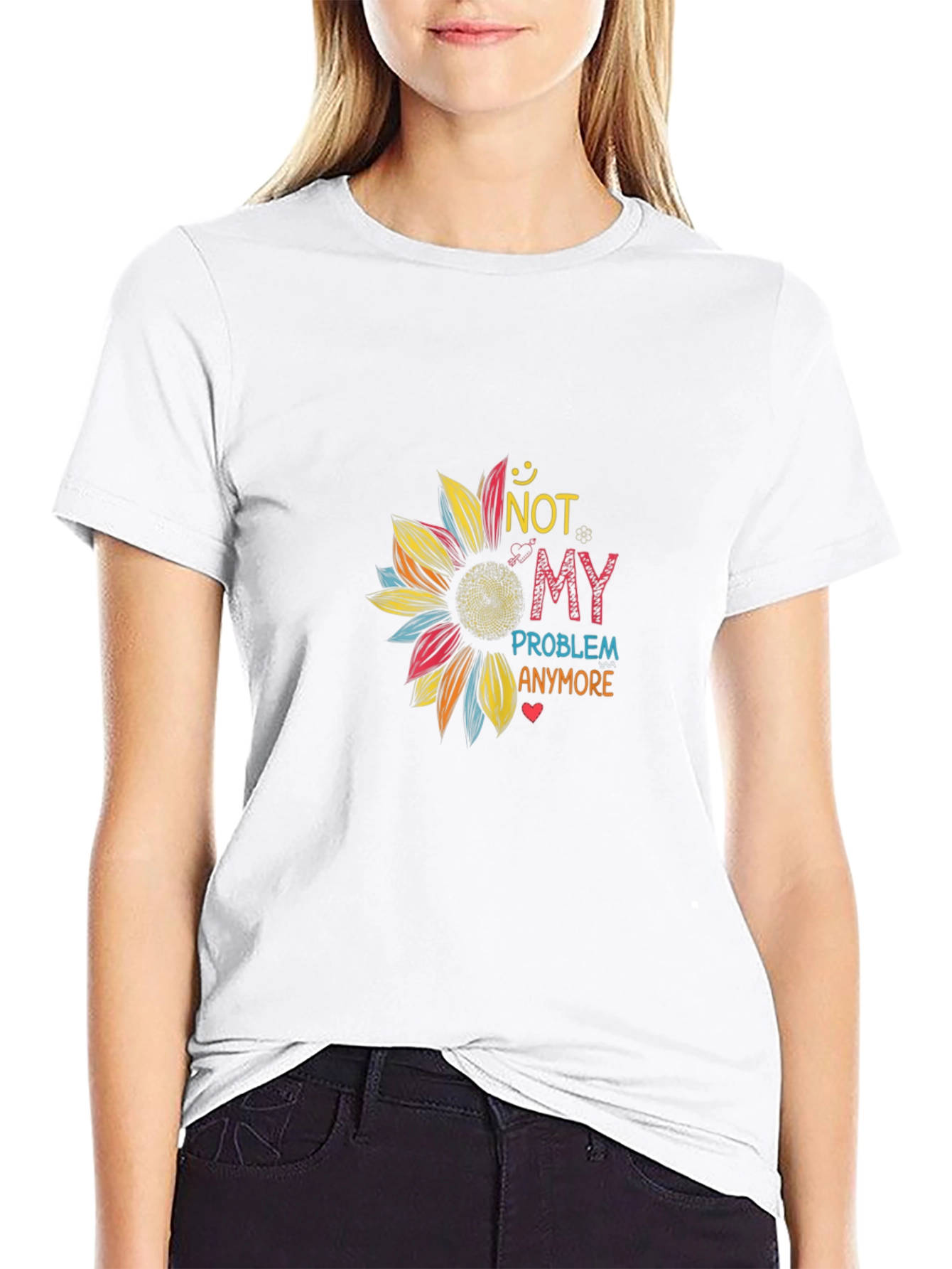 Not My Problem Anymore Graphic Sunflower Tee