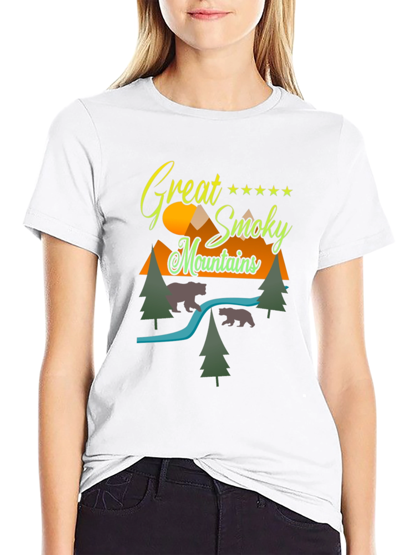 Great Smoky Mountains Graphic Tee - Black Cotton Blend