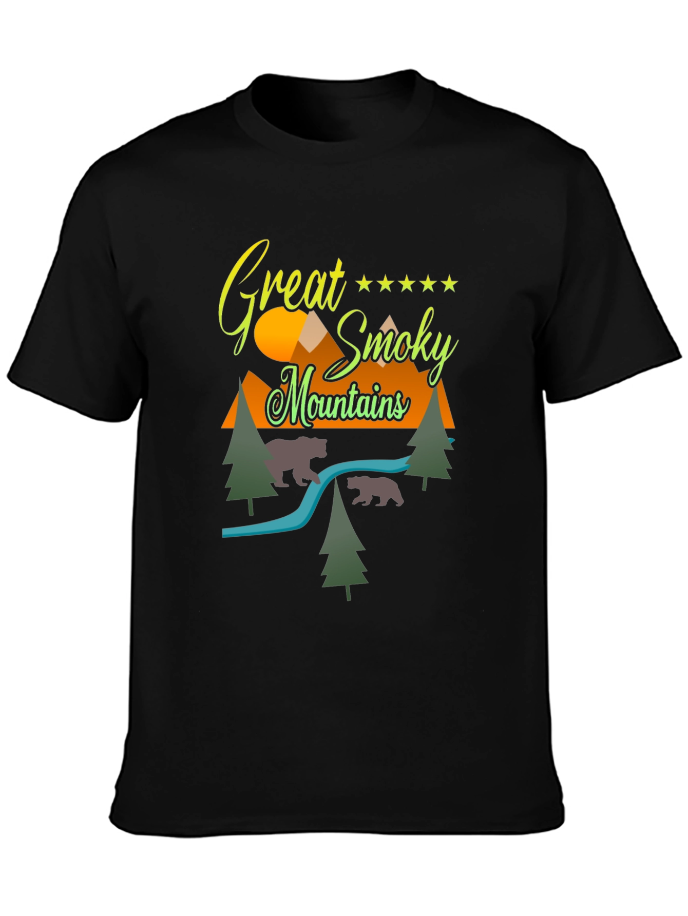 Great Smoky Mountains Graphic Tee - Black Cotton Blend