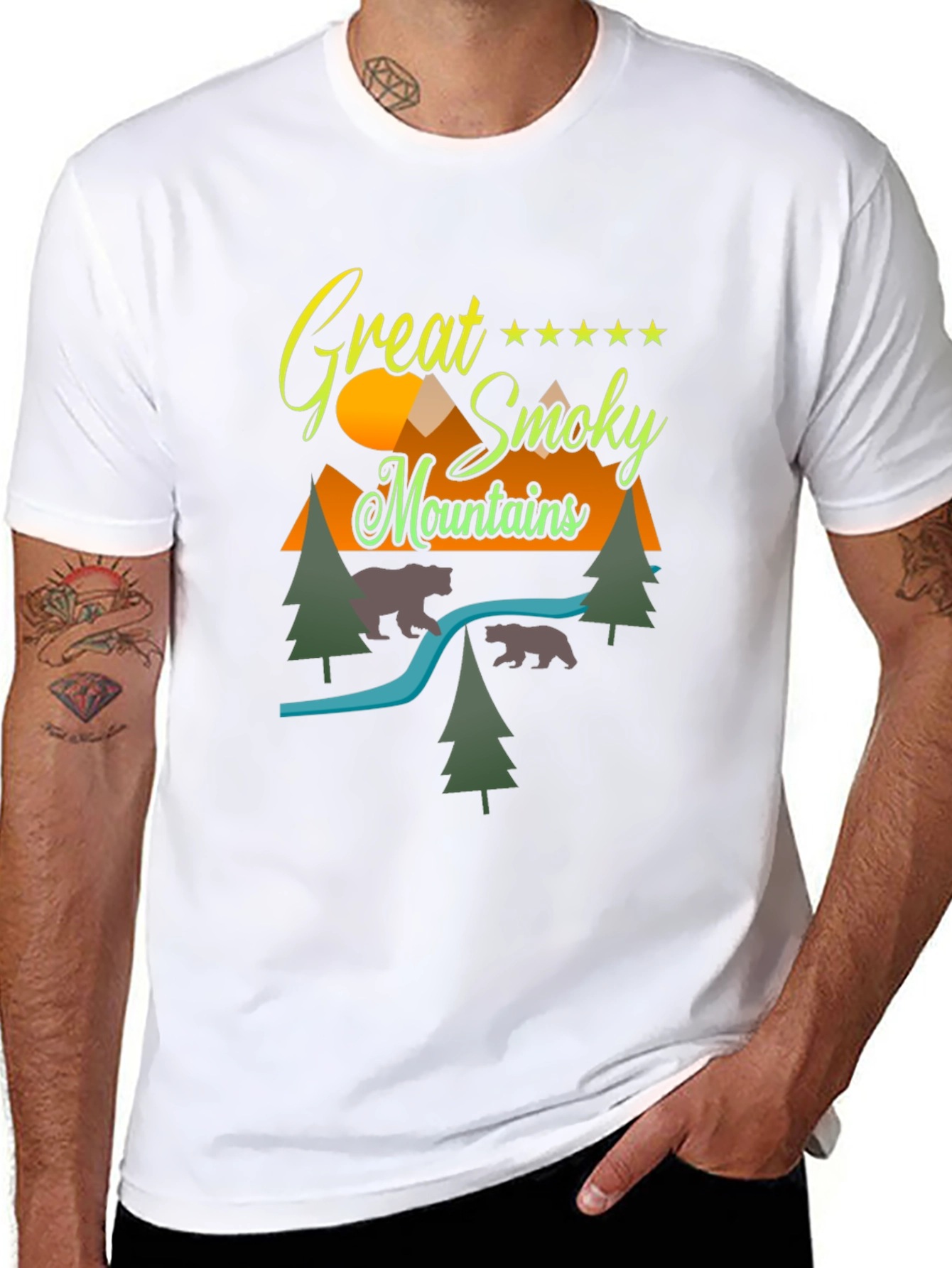 Great Smoky Mountains Graphic Tee - Black Cotton Blend