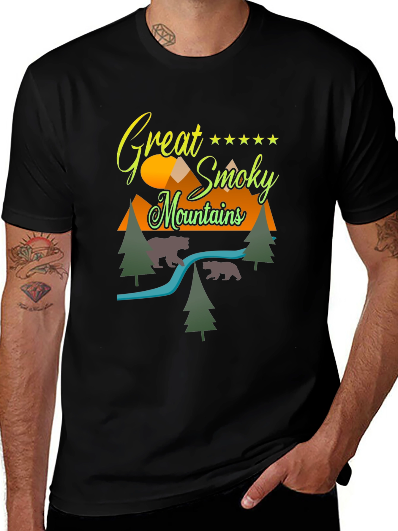 Great Smoky Mountains Graphic Tee - Black Cotton Blend