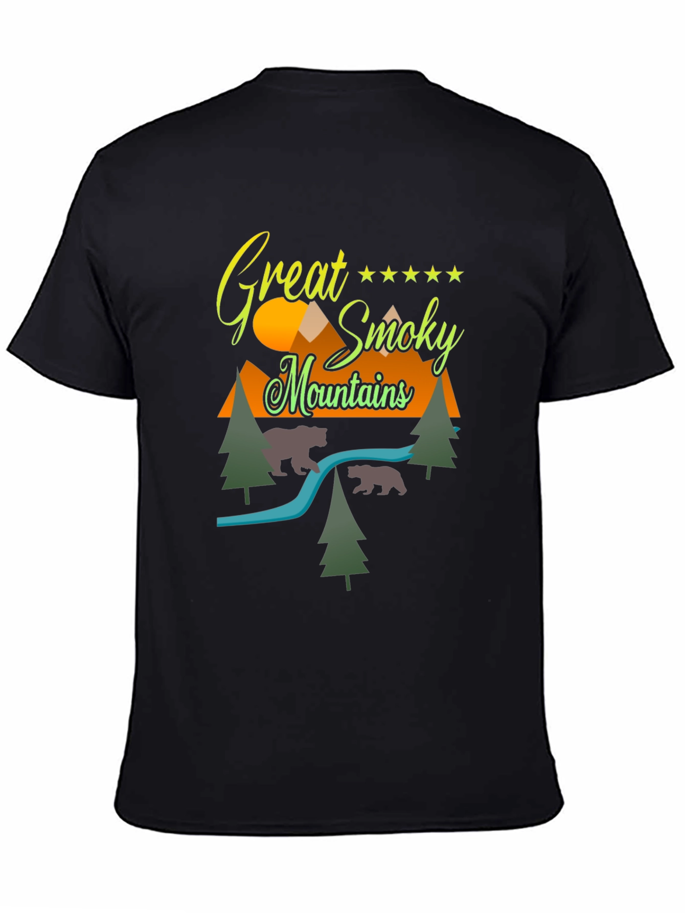 Great Smoky Mountains Graphic Tee - Black Cotton Blend