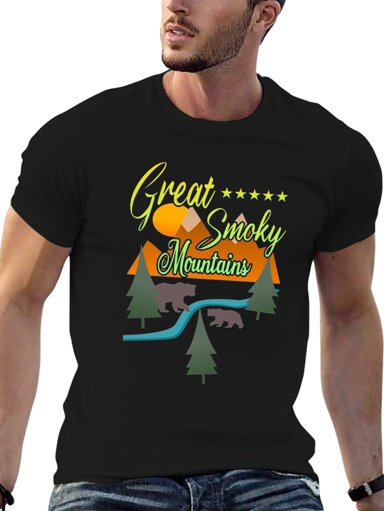 Great Smoky Mountains Graphic Tee - Black Cotton Blend