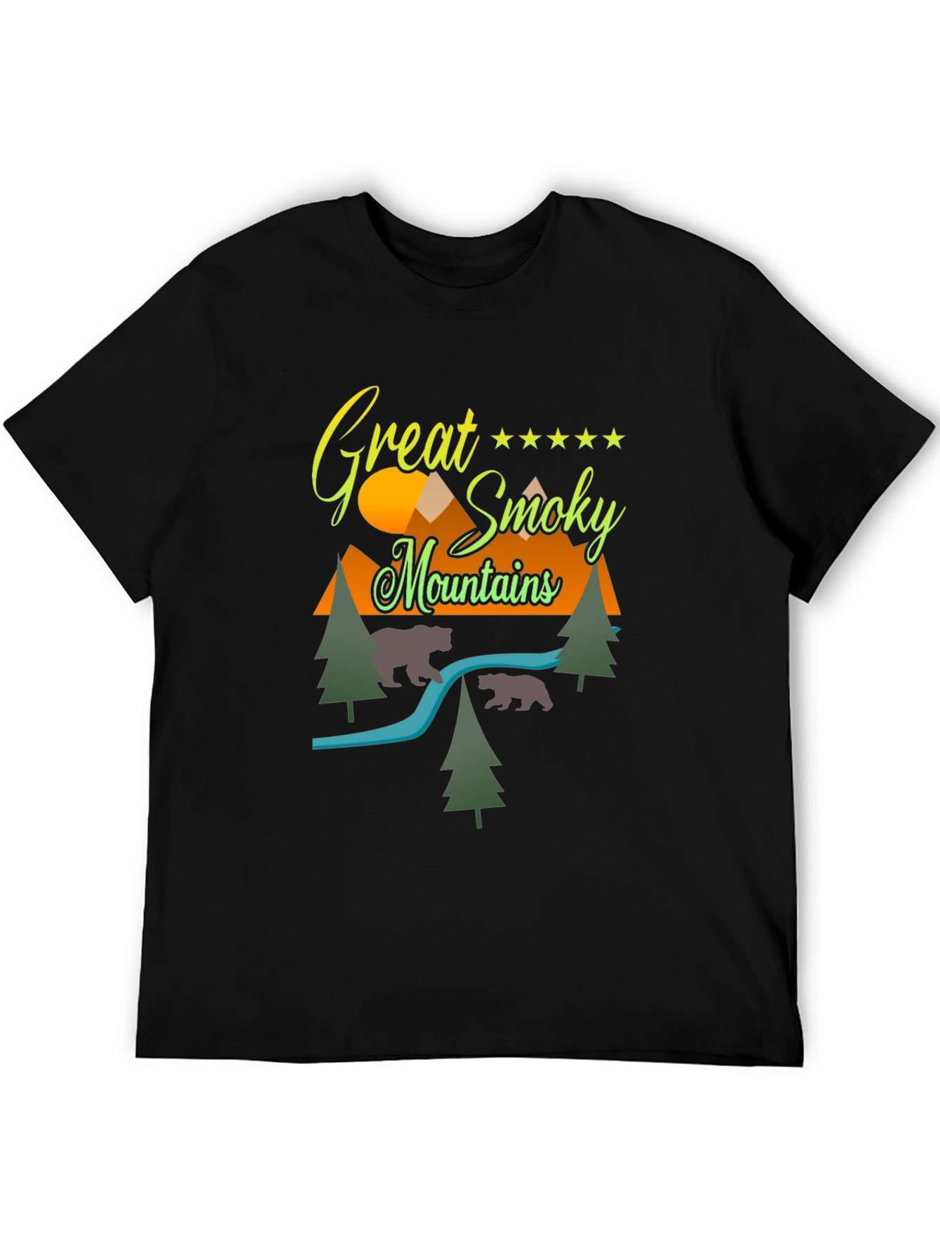 Great Smoky Mountains Graphic Tee - Black Cotton Blend