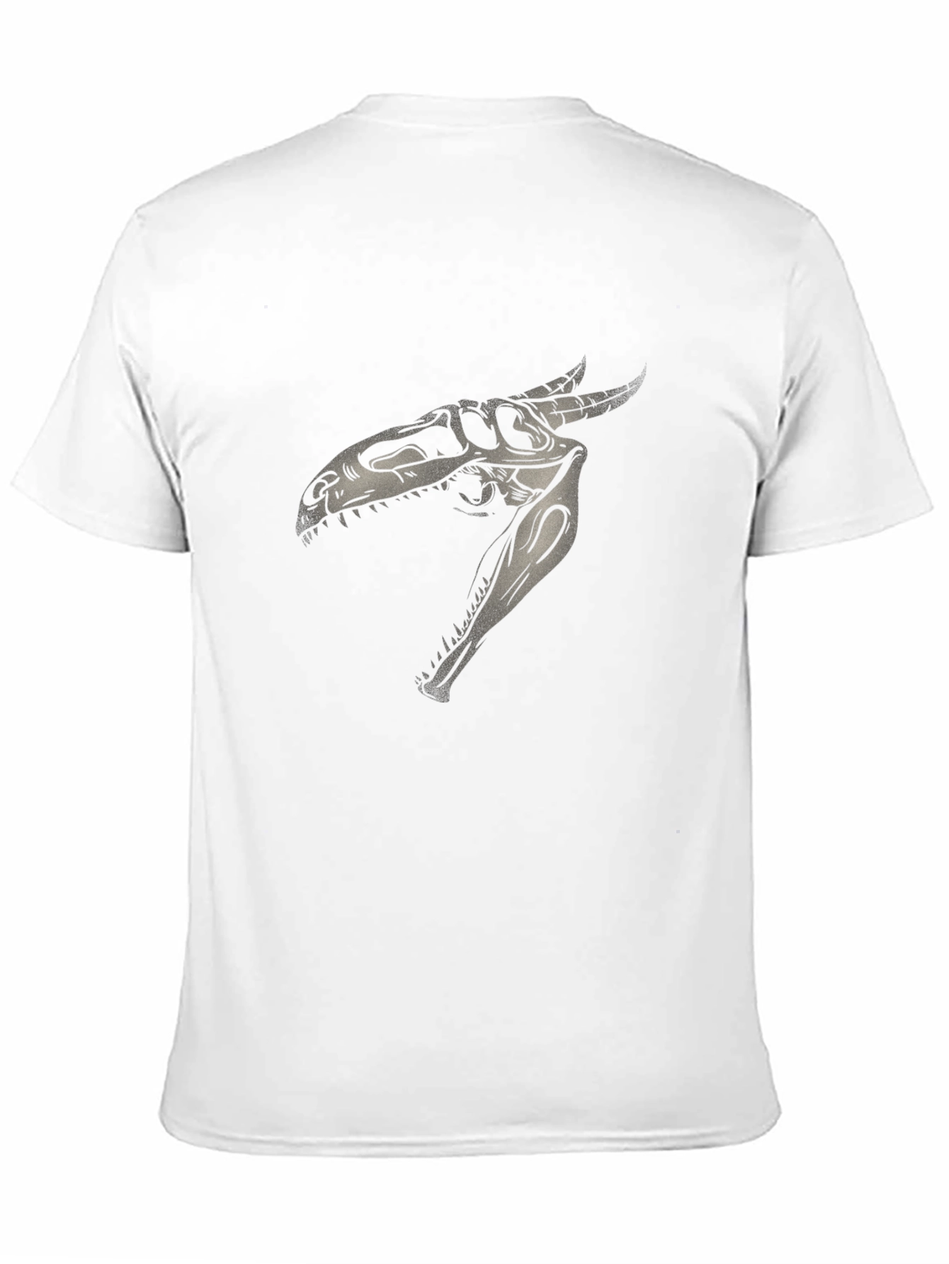 Dinosaur Skull Graphic Print Black T-Shirt