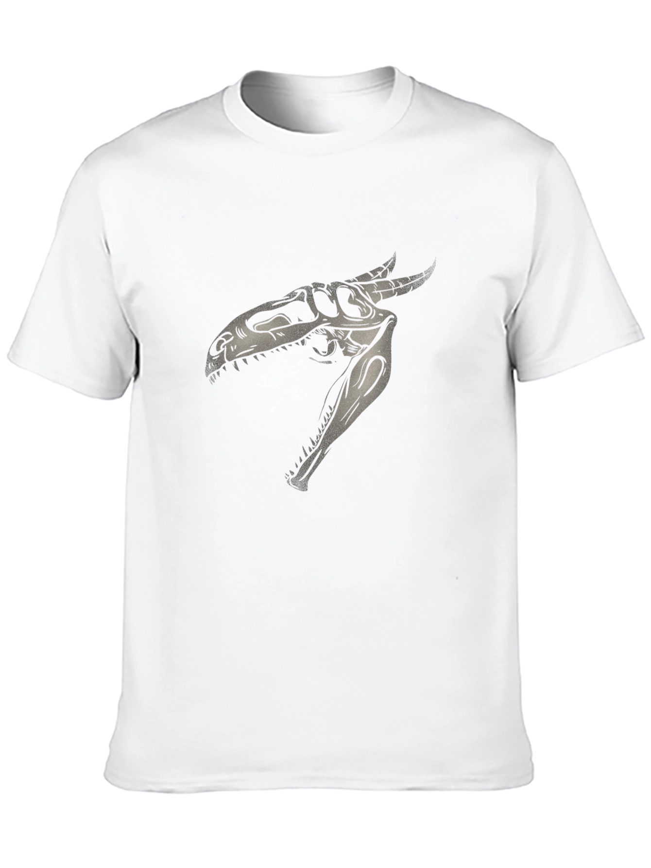 Dinosaur Skull Graphic Print Black T-Shirt
