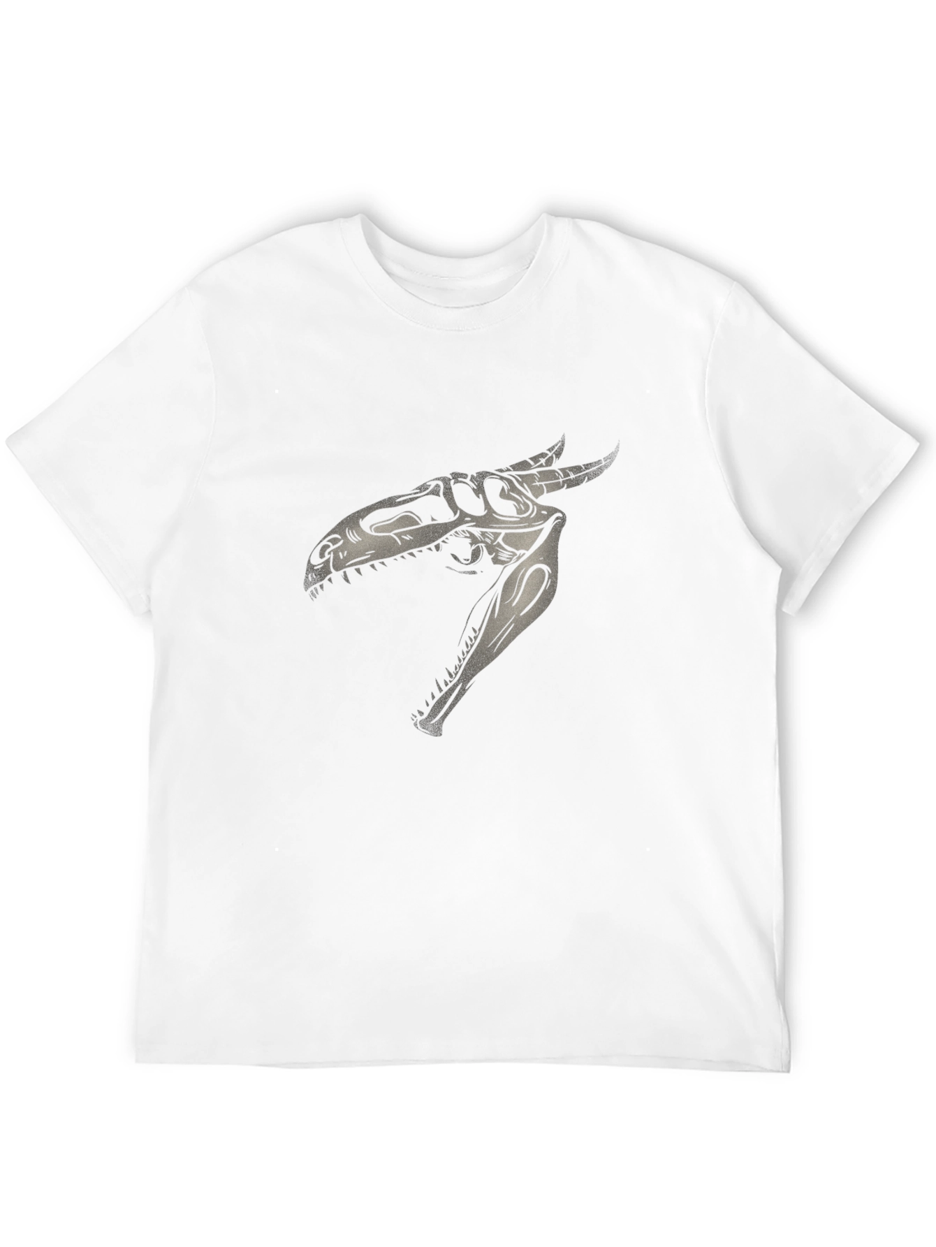 Dinosaur Skull Graphic Print Black T-Shirt