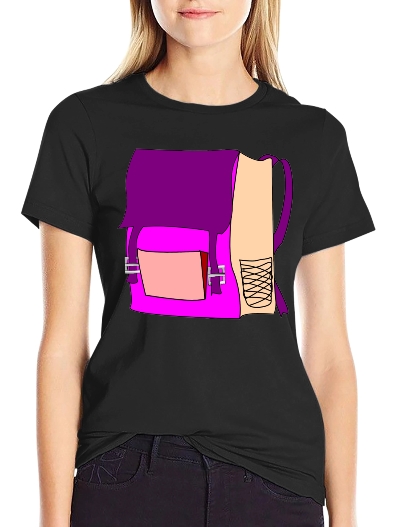 Backpack Graphic Black T-Shirt