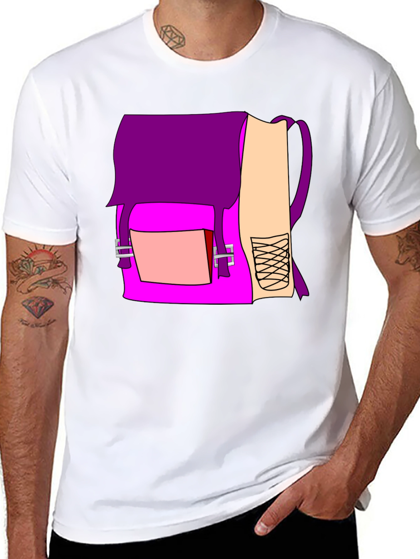 Backpack Graphic Black T-Shirt