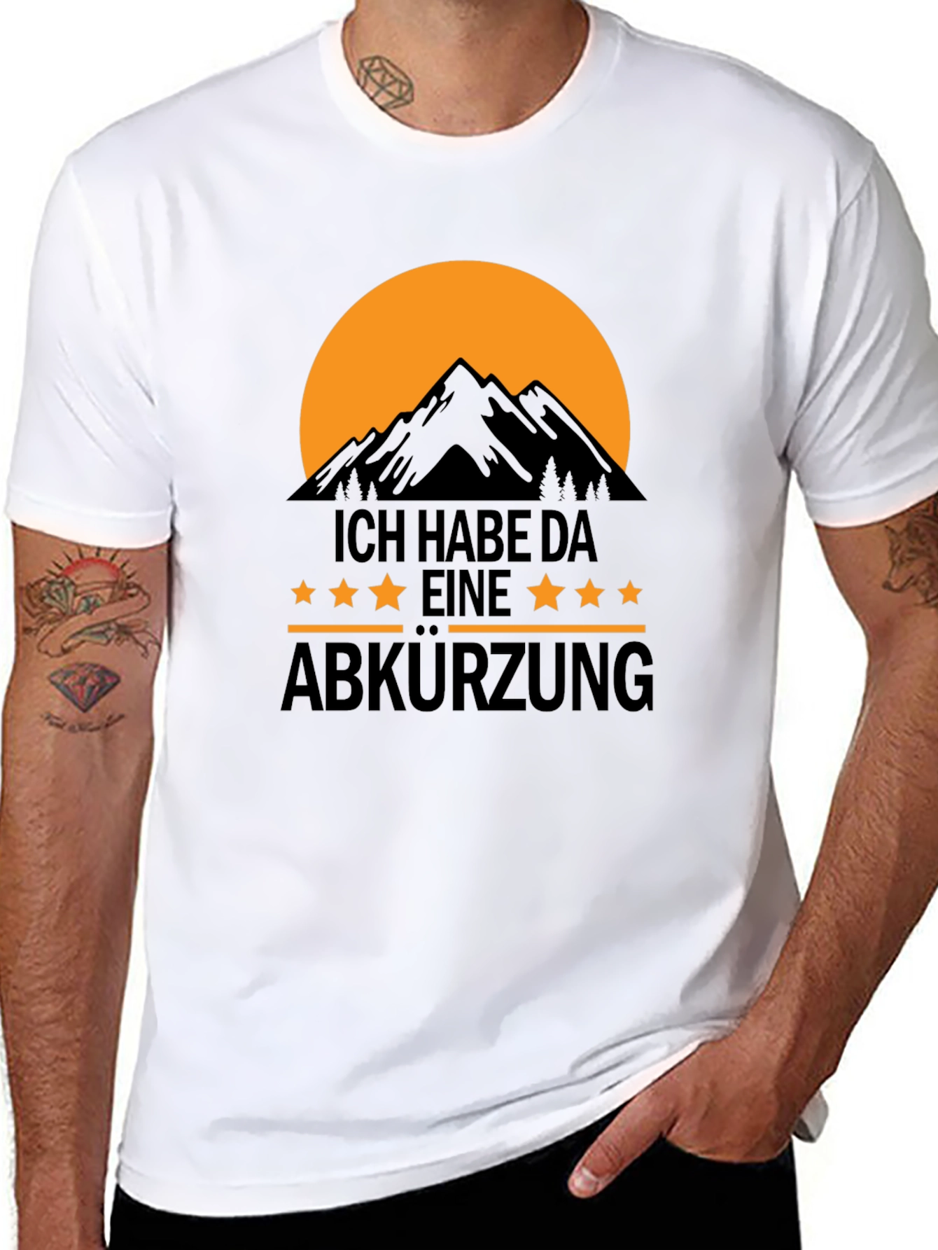 Black T-Shirt: I Have A Shortcut Mountain Design