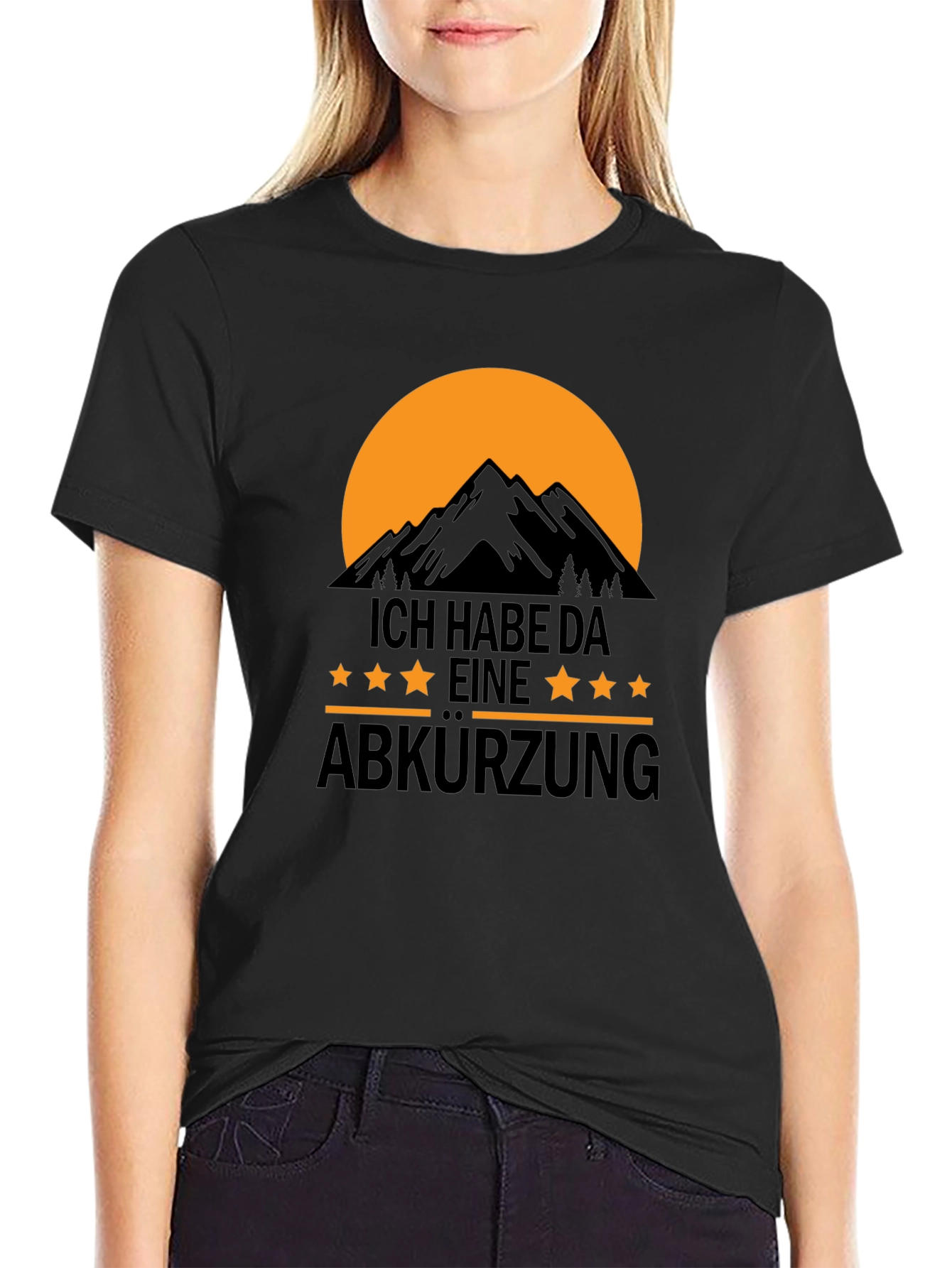 Black T-Shirt: I Have A Shortcut Mountain Design