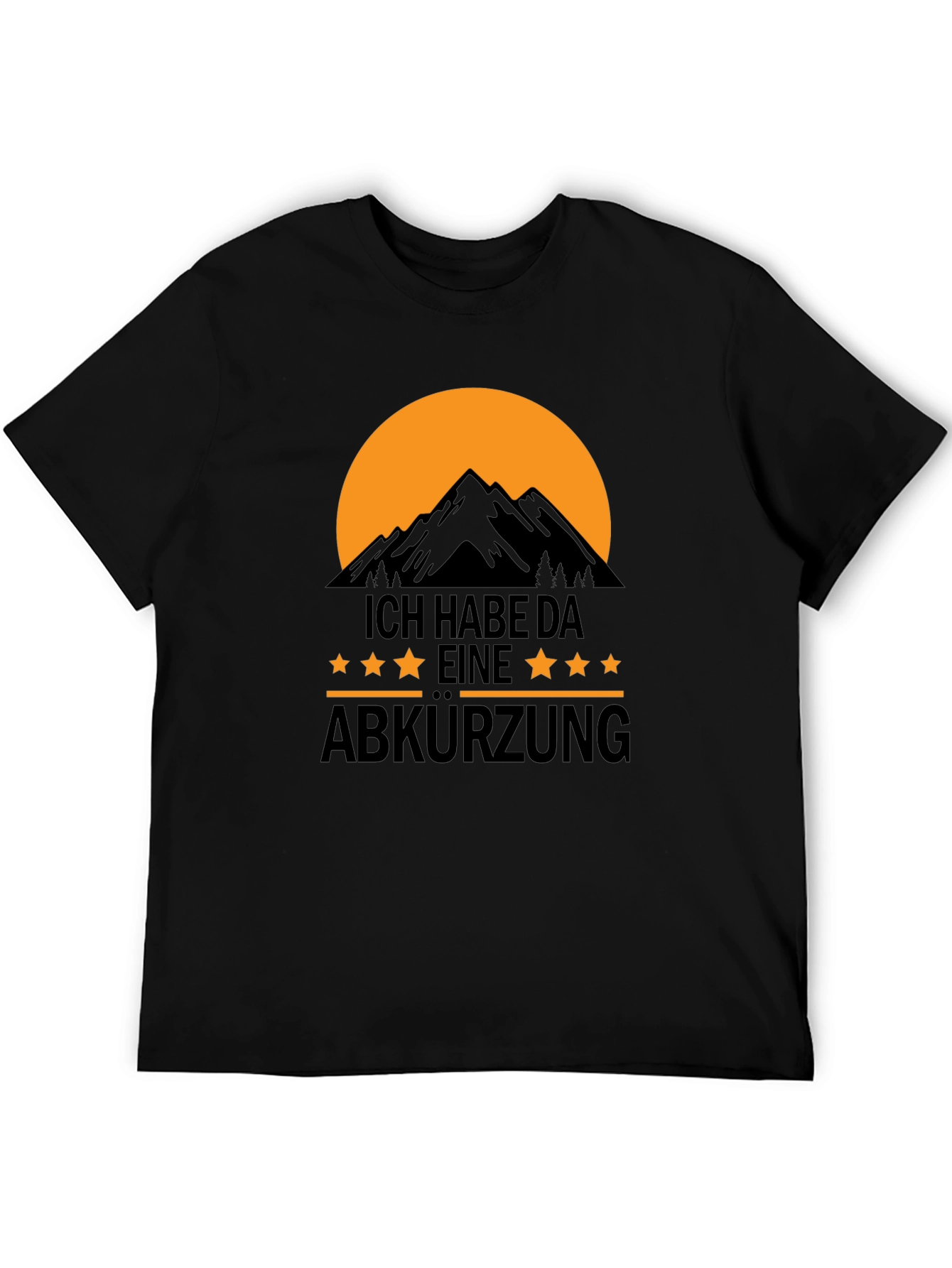 Black T-Shirt: I Have A Shortcut Mountain Design