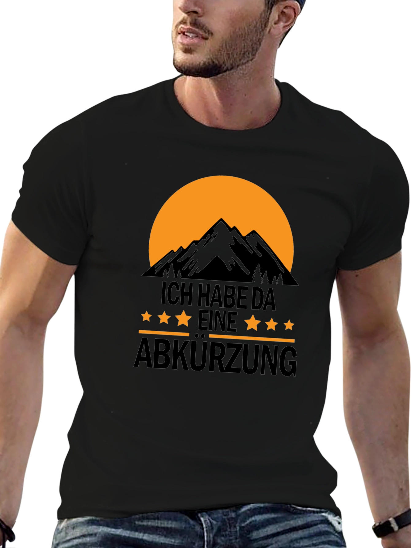Black T-Shirt: I Have A Shortcut Mountain Design