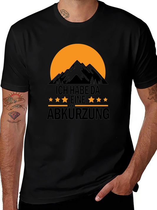 Black T-Shirt: I Have A Shortcut Mountain Design