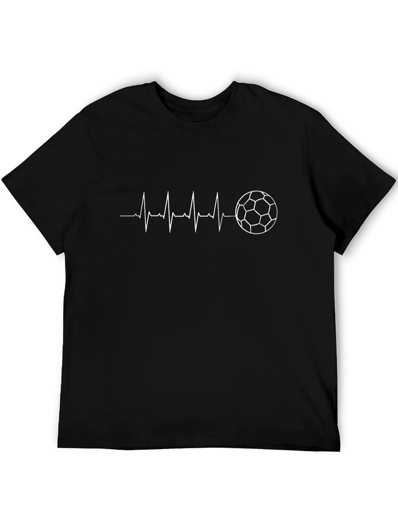 Soccer Heartbeat T-Shirt - Black
