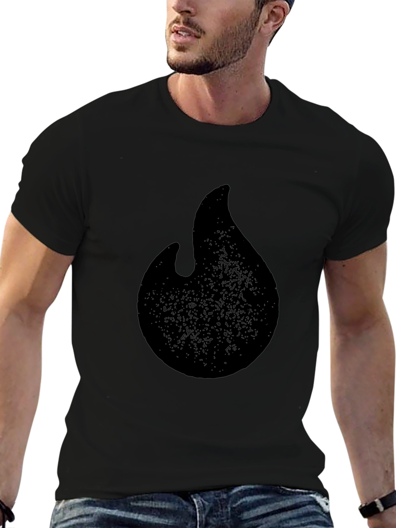 Black Flame Graphic T-Shirt - Casual Style