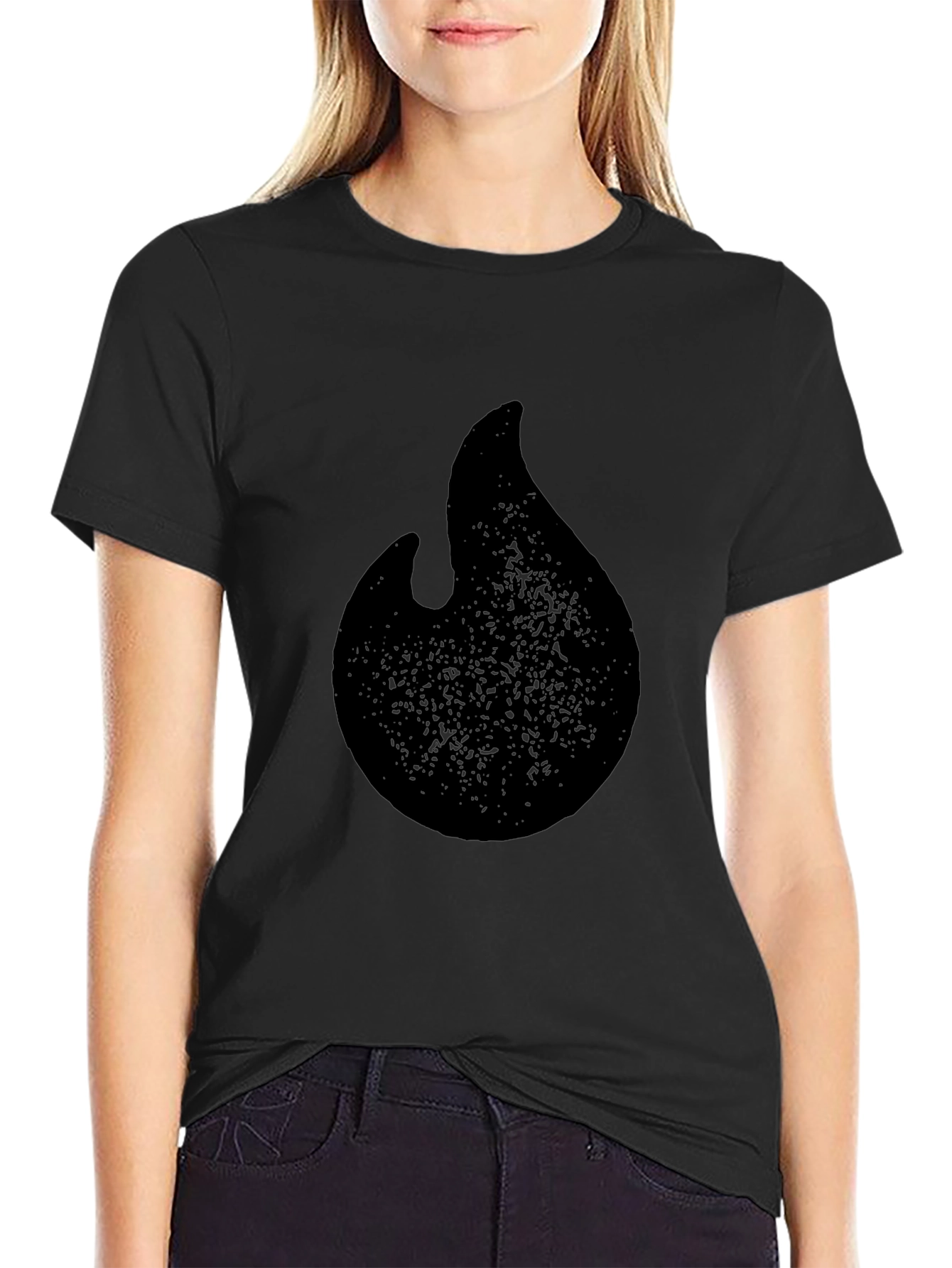 Black Flame Graphic T-Shirt - Casual Style