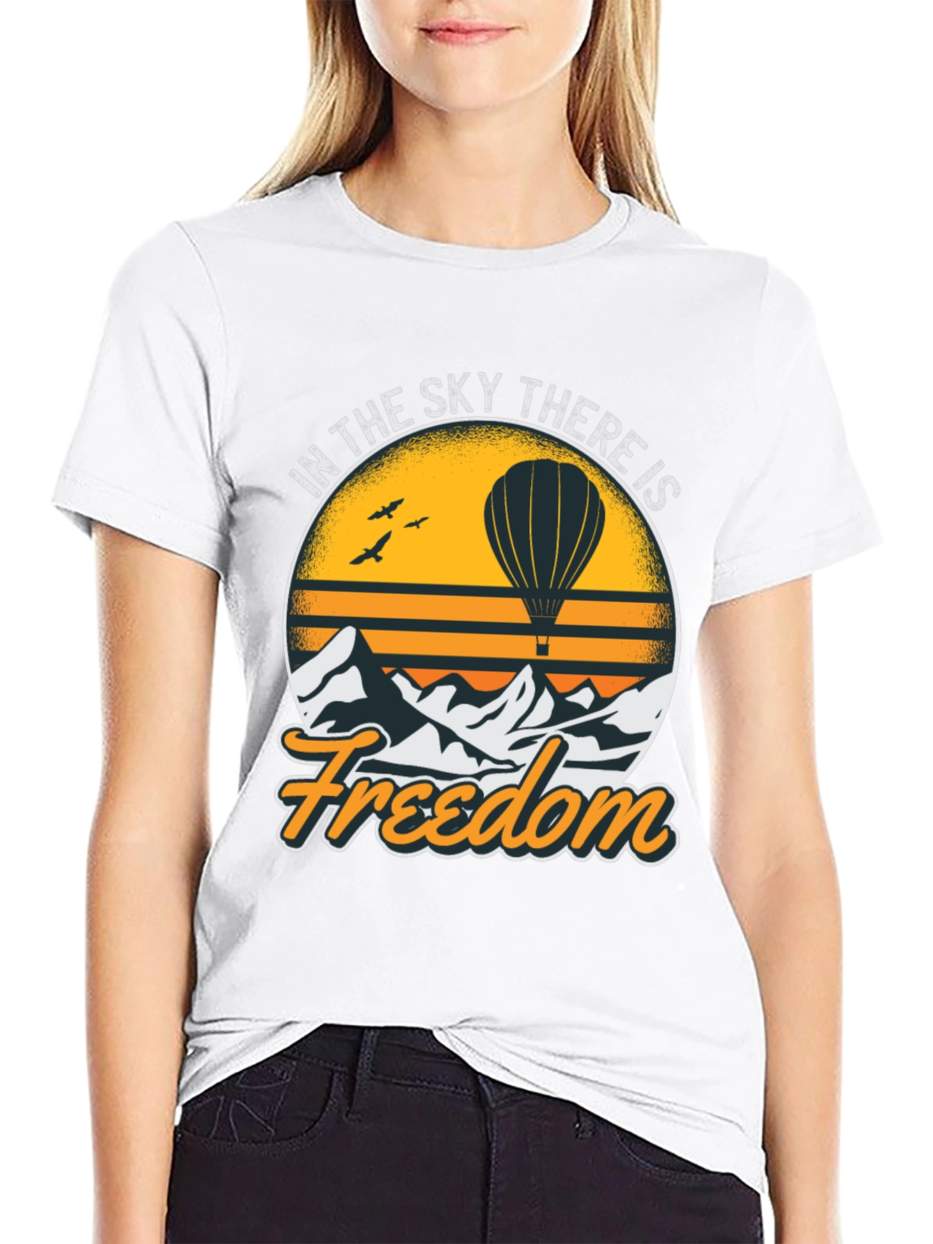 Freedom Sky Hot Air Balloon Graphic Tee
