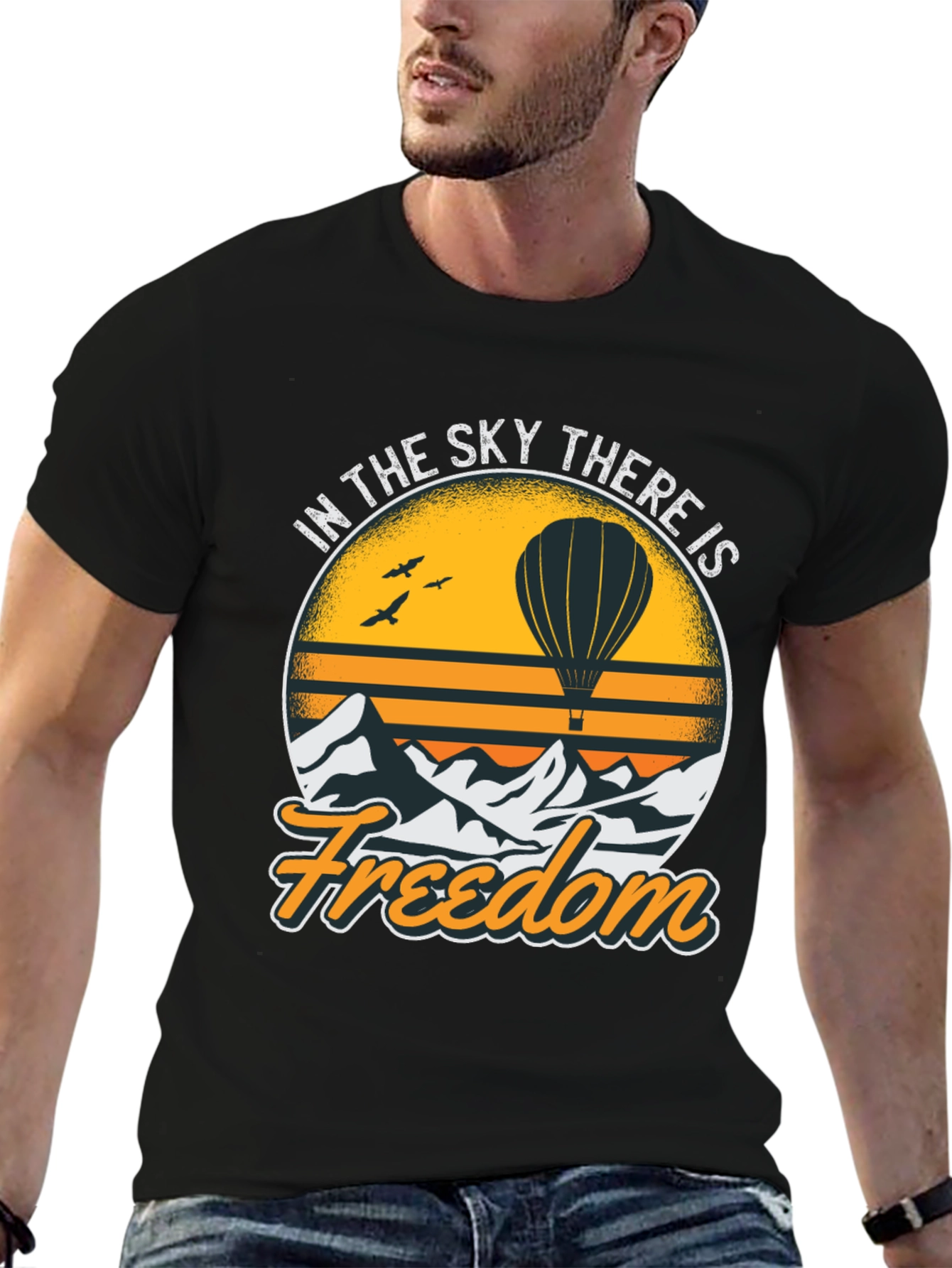 Freedom Sky Hot Air Balloon Graphic Tee
