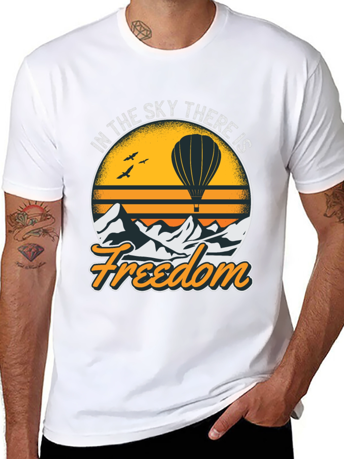 Freedom Sky Hot Air Balloon Graphic Tee