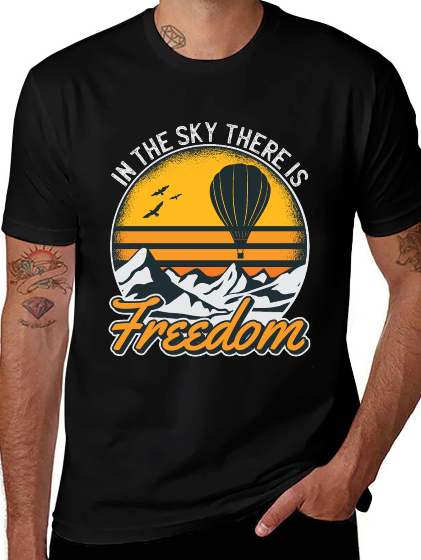 Freedom Sky Hot Air Balloon Graphic Tee