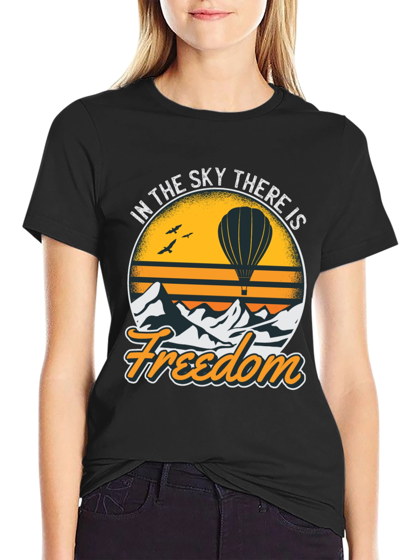 Freedom Sky Hot Air Balloon Graphic Tee