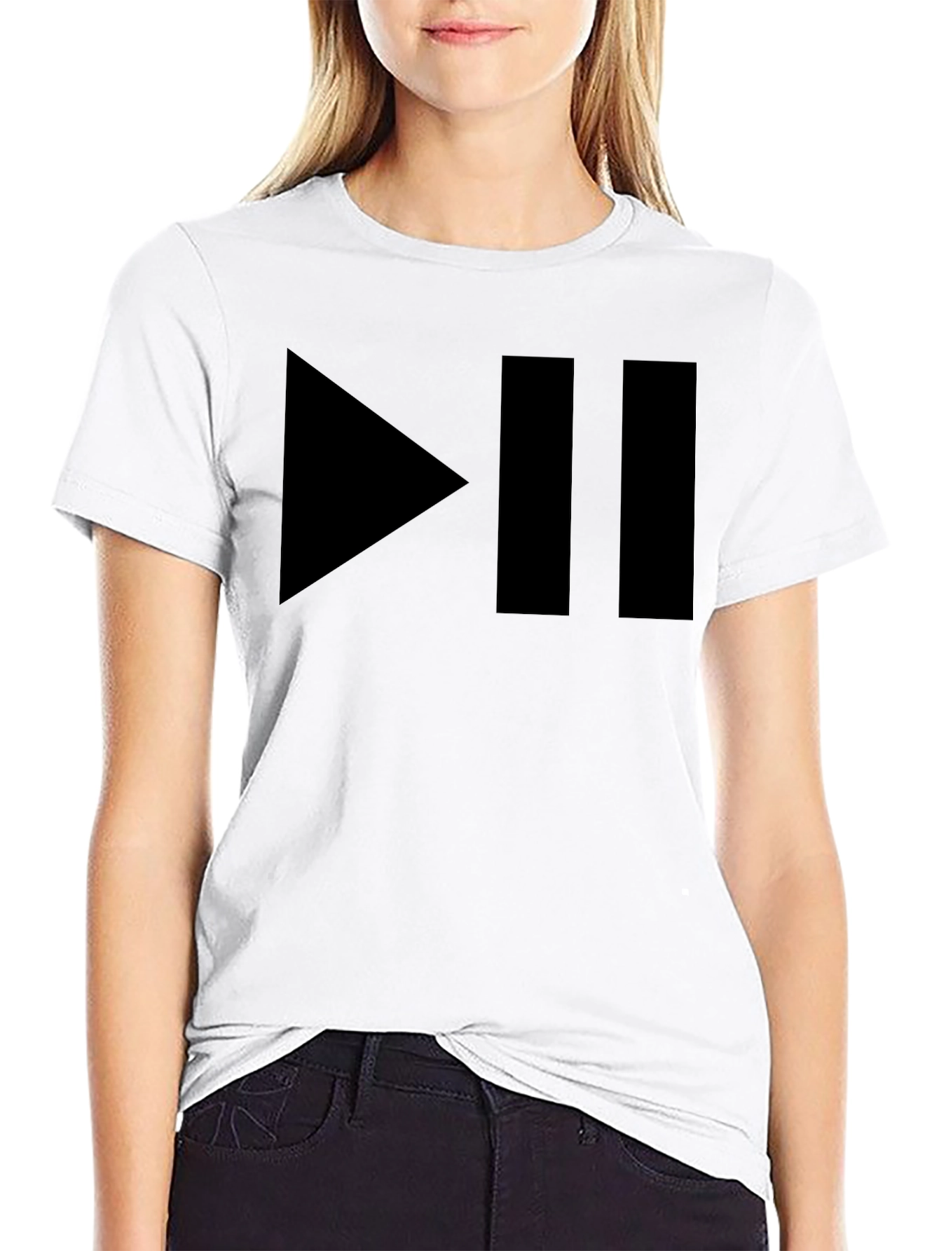 Play/Pause Black Graphic T-Shirt - Music Lover Tee