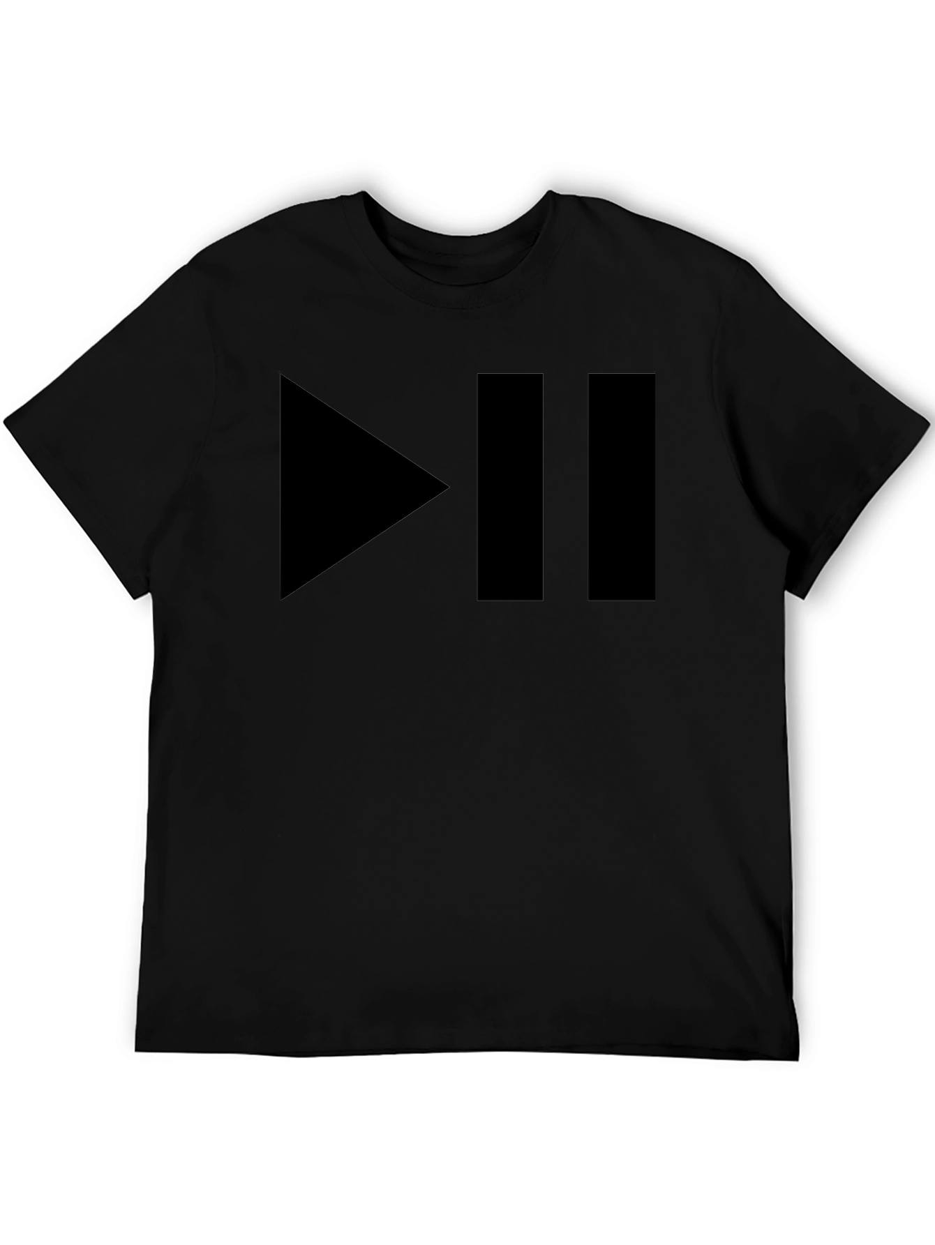 Play/Pause Black Graphic T-Shirt - Music Lover Tee