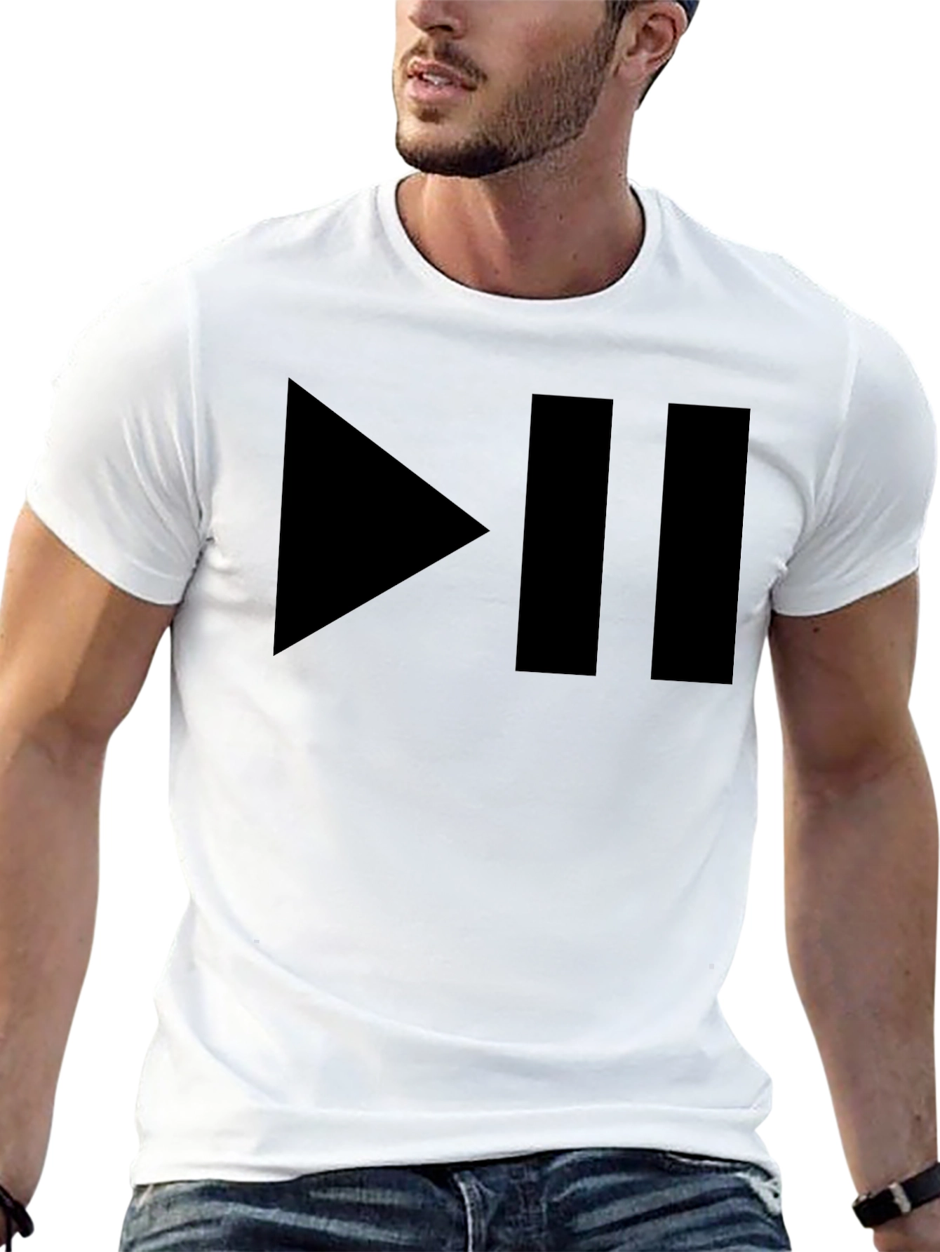 Play/Pause Black Graphic T-Shirt - Music Lover Tee