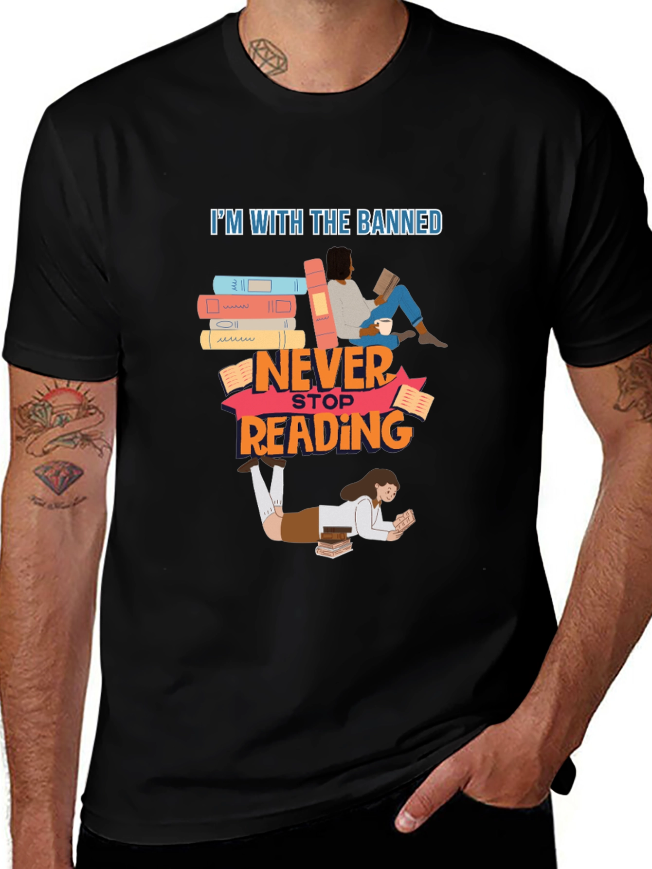 Banned Books T-Shirt Never Stop Reading