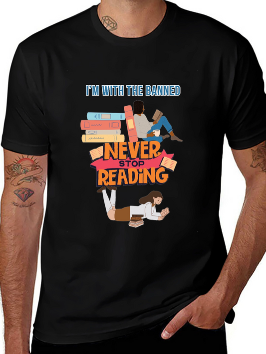 Banned Books T-Shirt Never Stop Reading