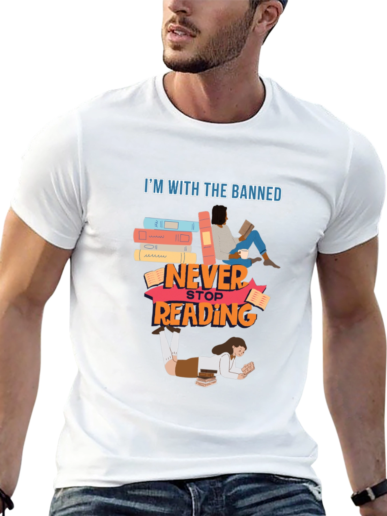 Banned Books T-Shirt Never Stop Reading