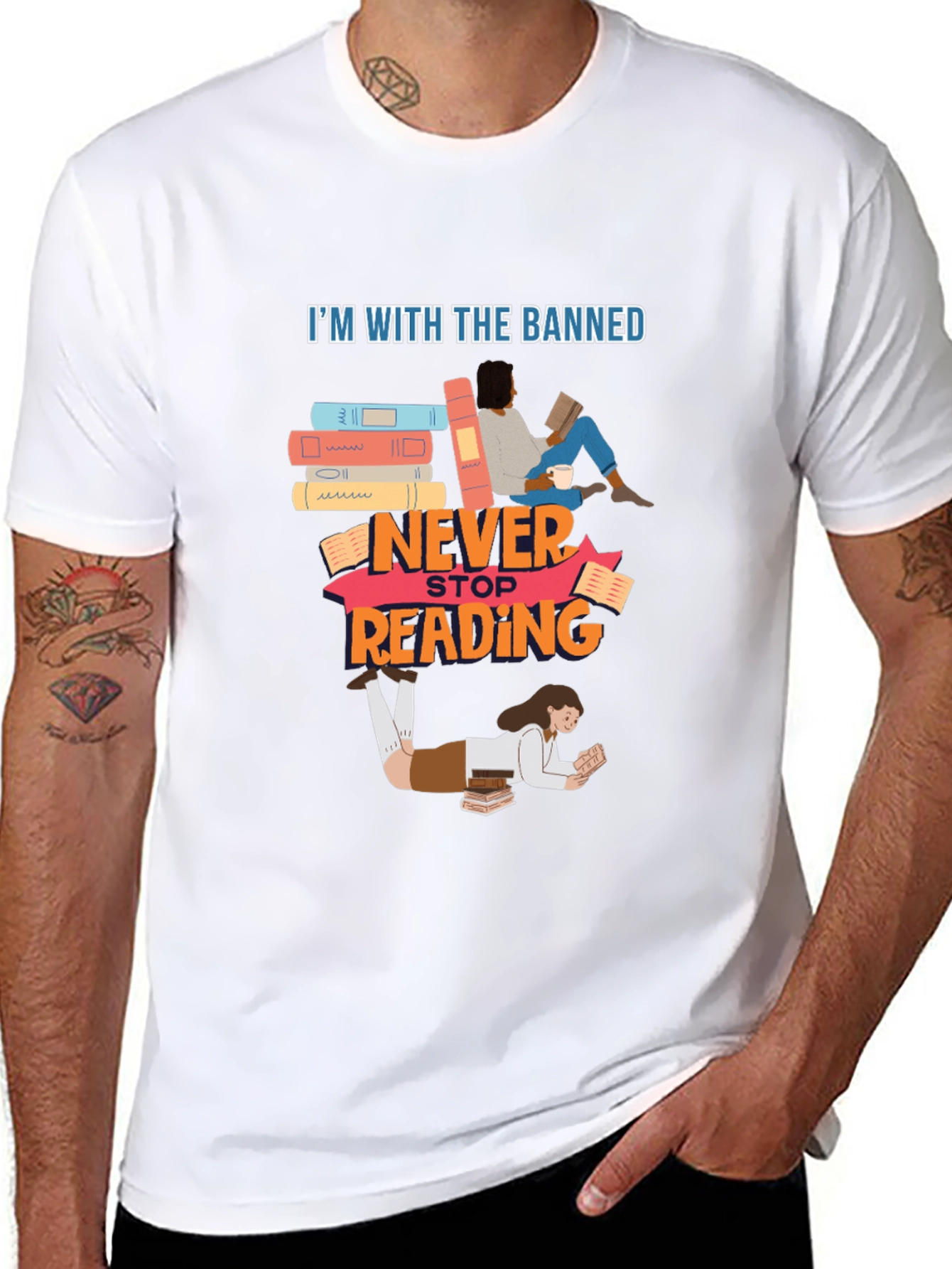 Banned Books T-Shirt Never Stop Reading