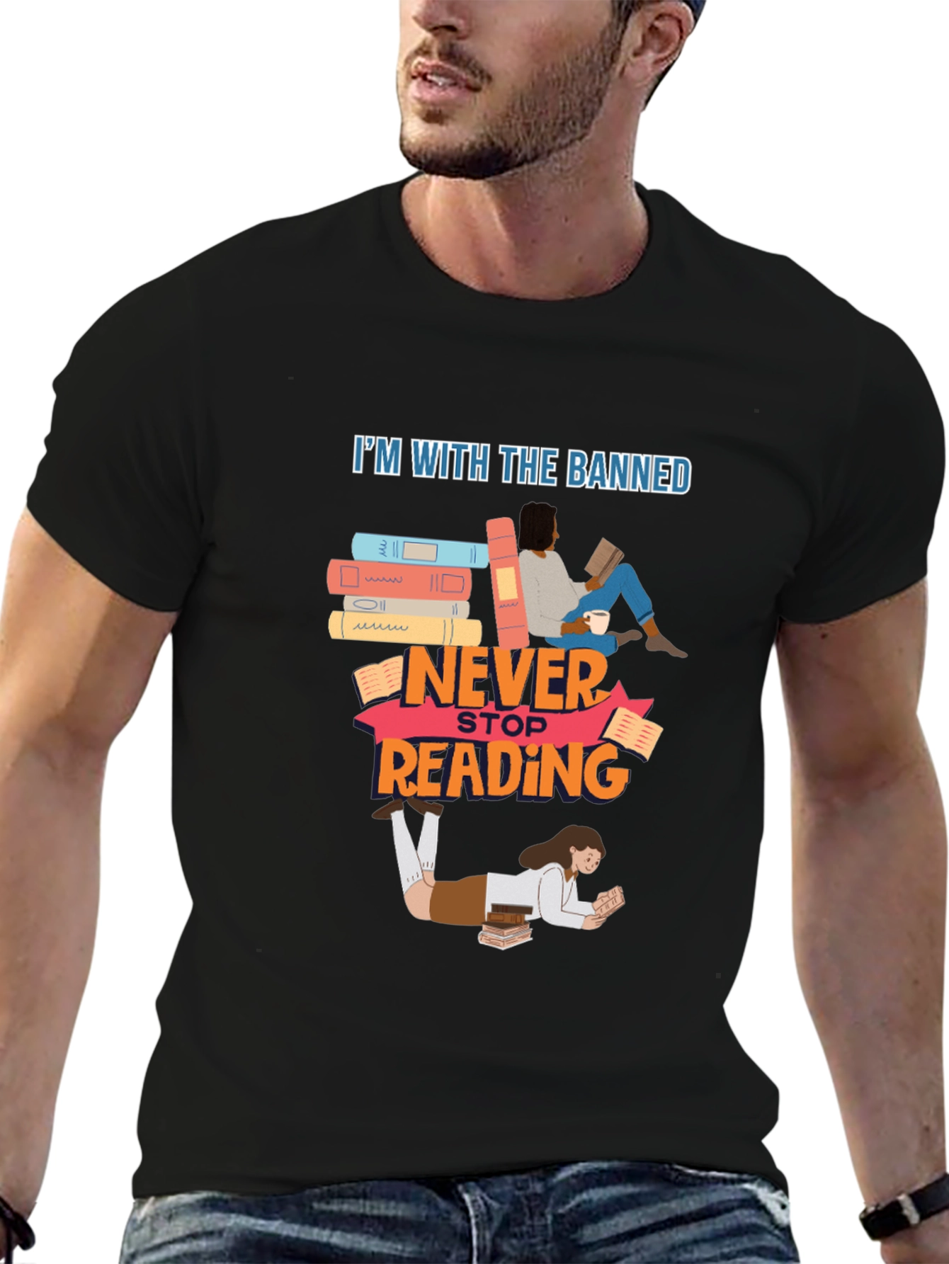 Banned Books T-Shirt Never Stop Reading