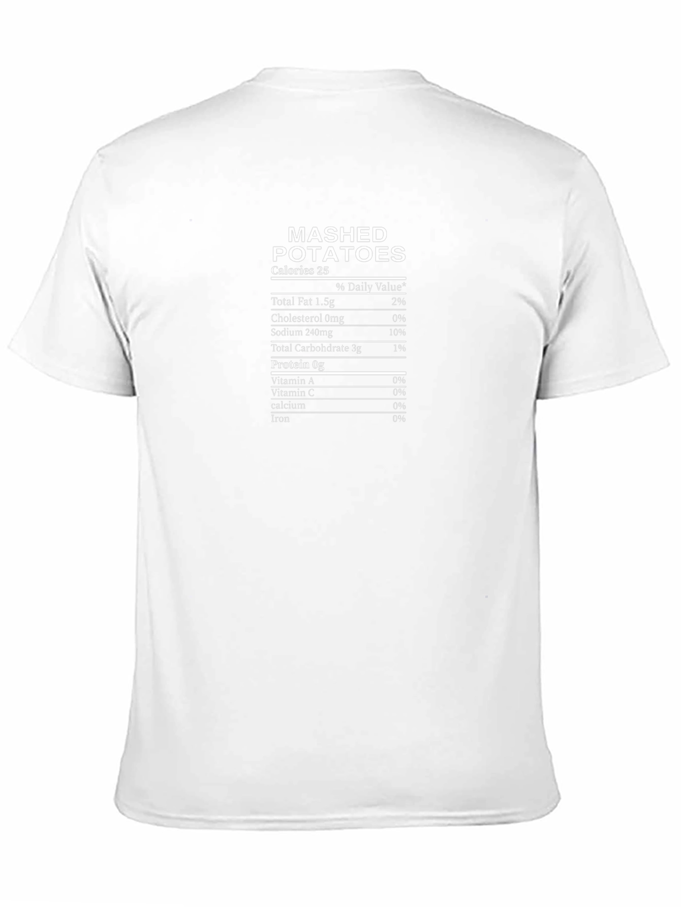 Mashed Potatoes Nutrition Facts T-Shirt