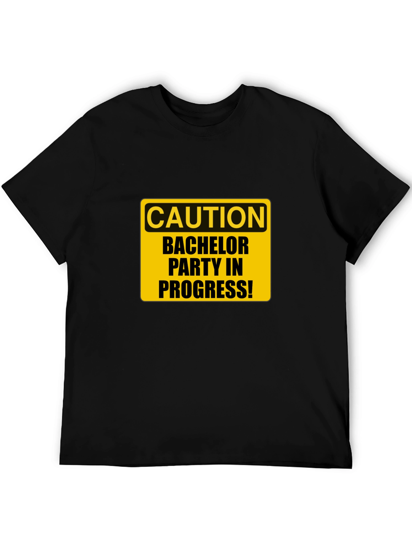 Caution Bachelor Party in Progress Black T-Shirt