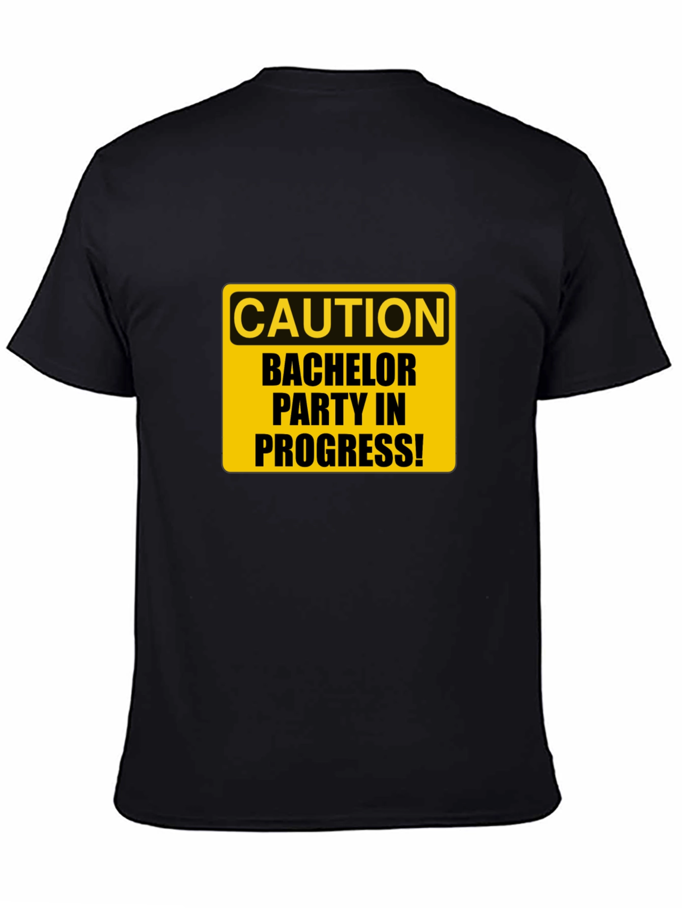 Caution Bachelor Party in Progress Black T-Shirt