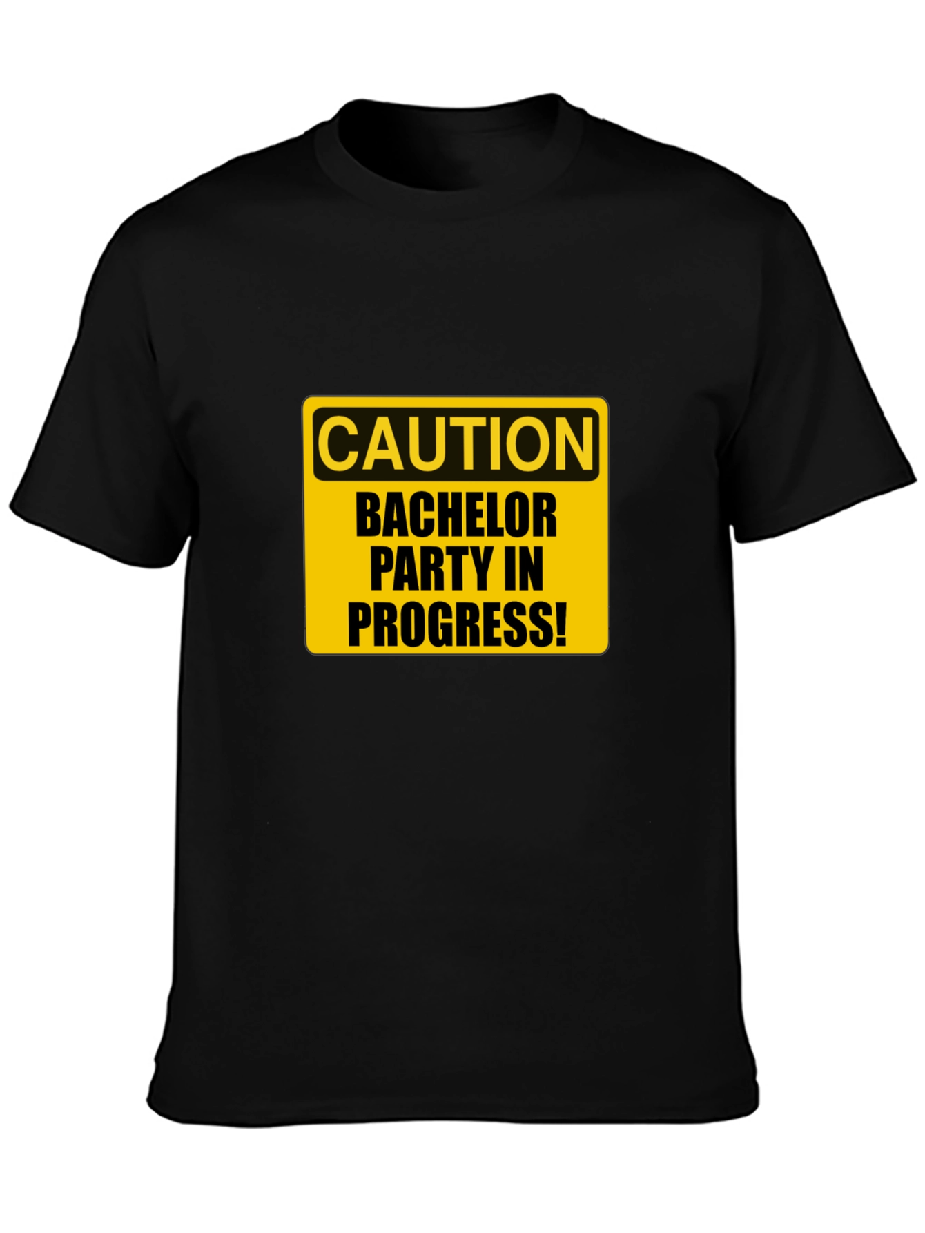 Caution Bachelor Party in Progress Black T-Shirt