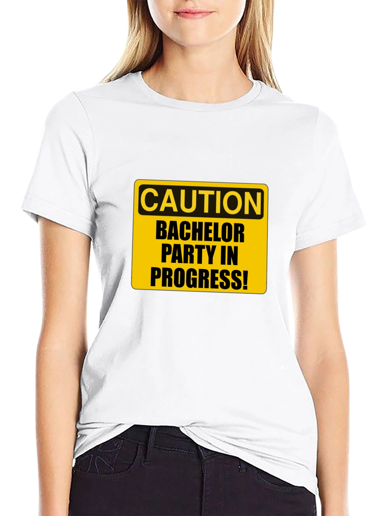 Caution Bachelor Party in Progress Black T-Shirt