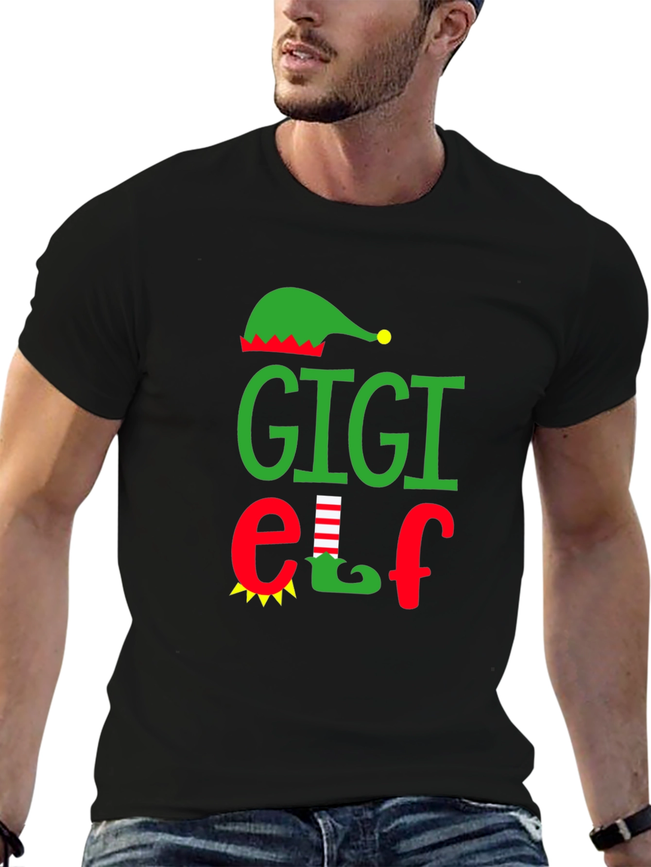 Gigi Elf Graphic Tee - Holiday Family Matching Shirt
