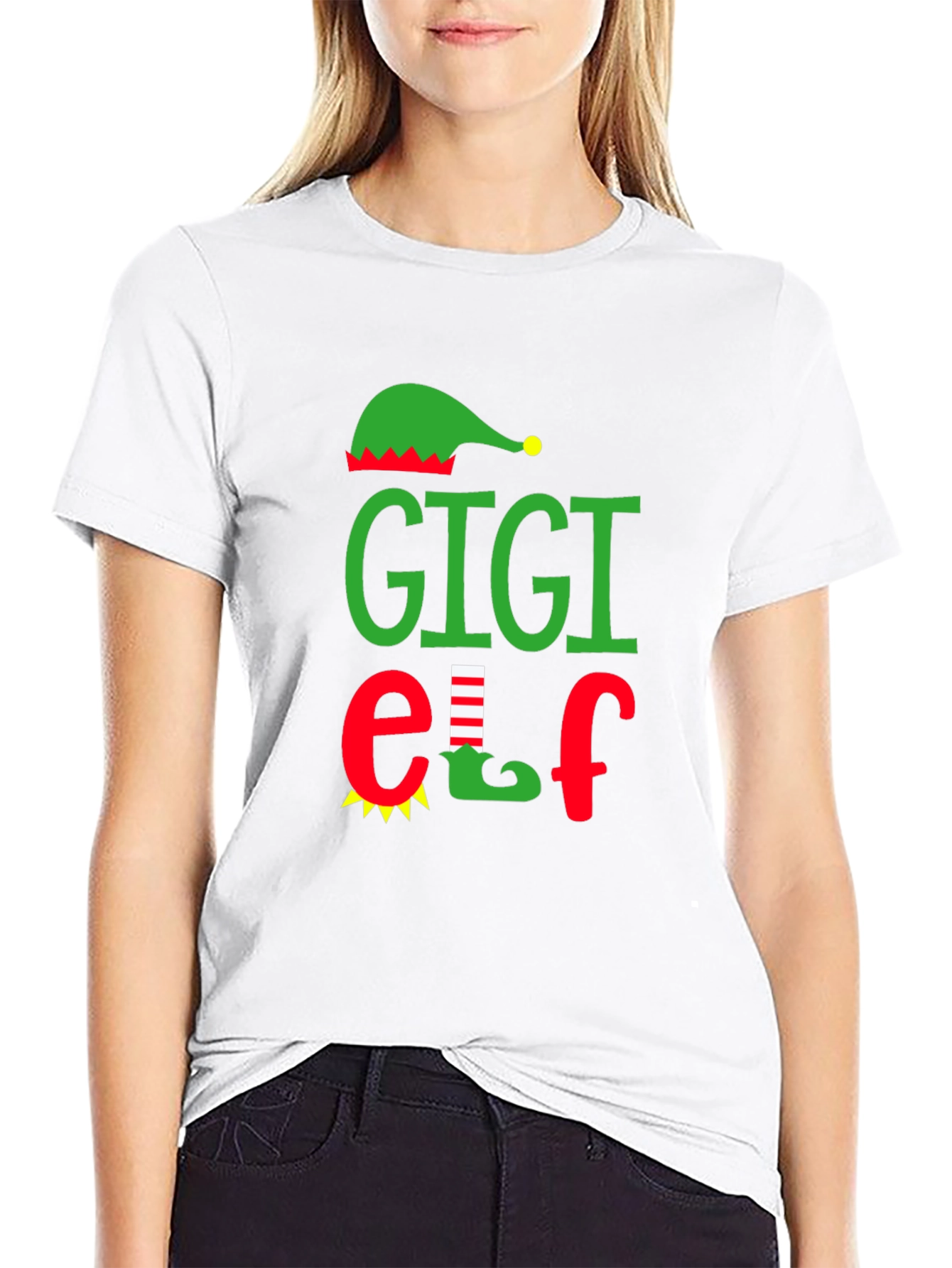 Gigi Elf Graphic Tee - Holiday Family Matching Shirt
