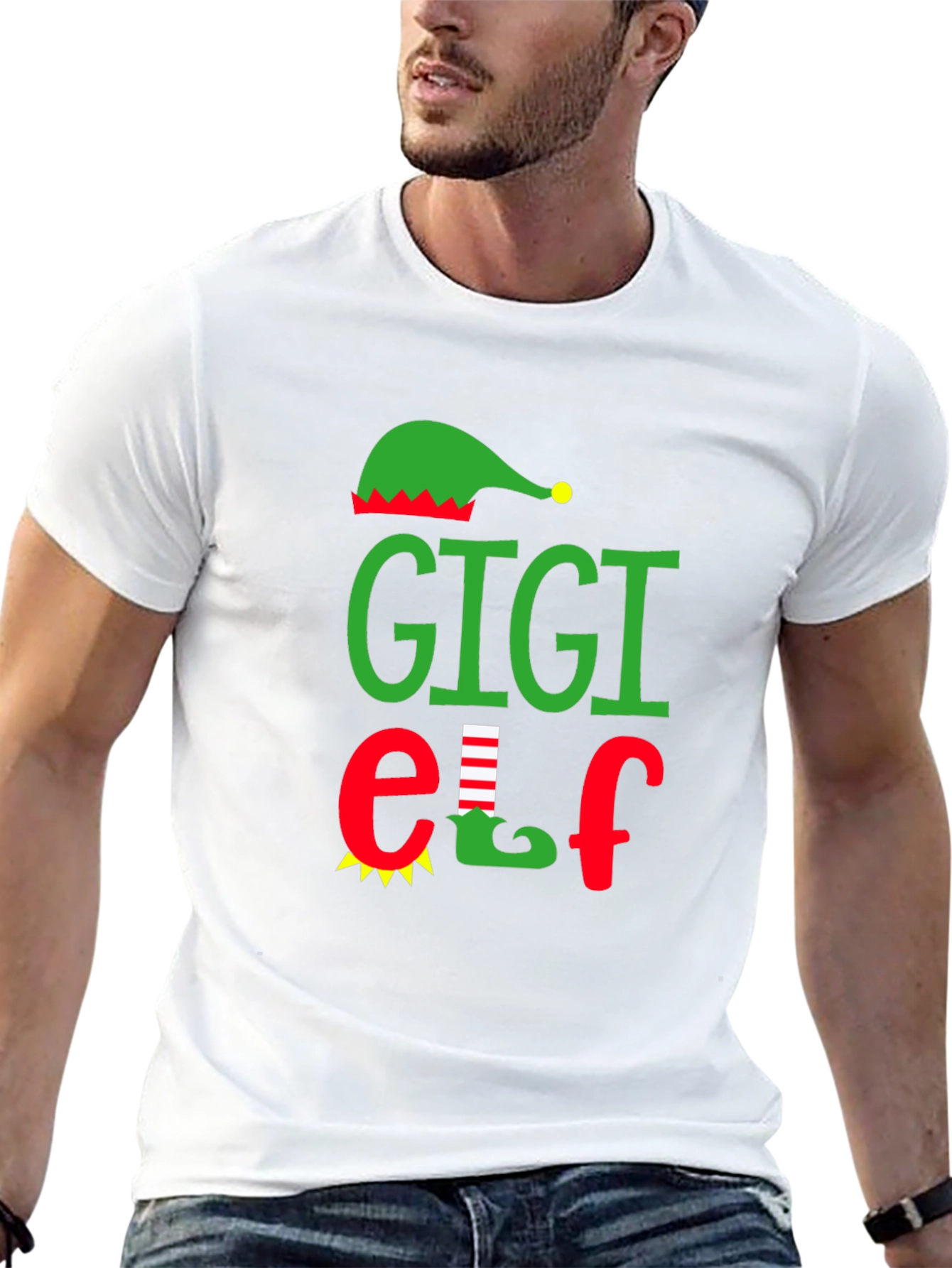 Gigi Elf Graphic Tee - Holiday Family Matching Shirt