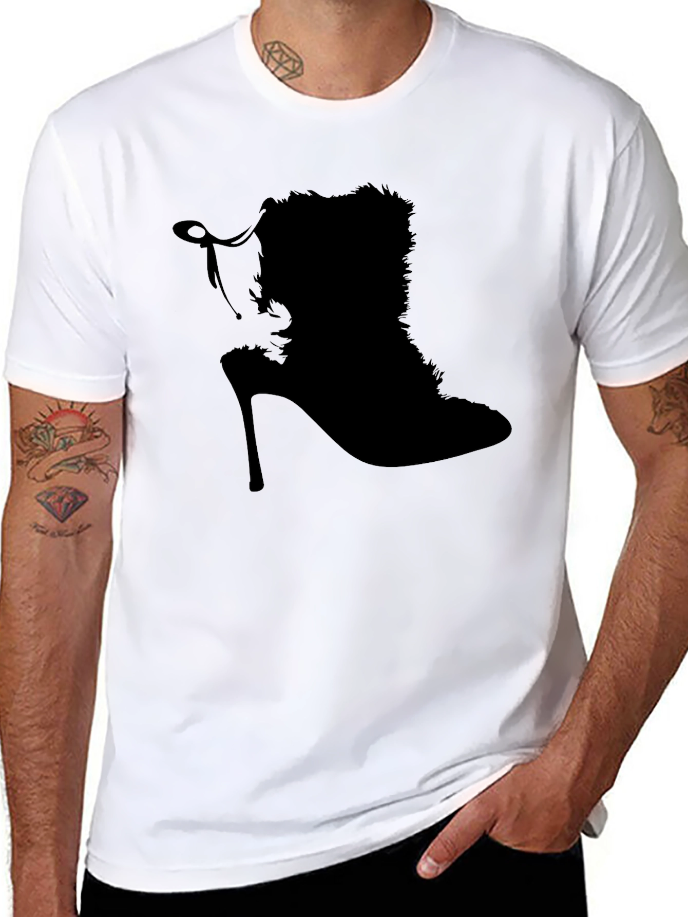 Stylish Silhouette Heel T-Shirt