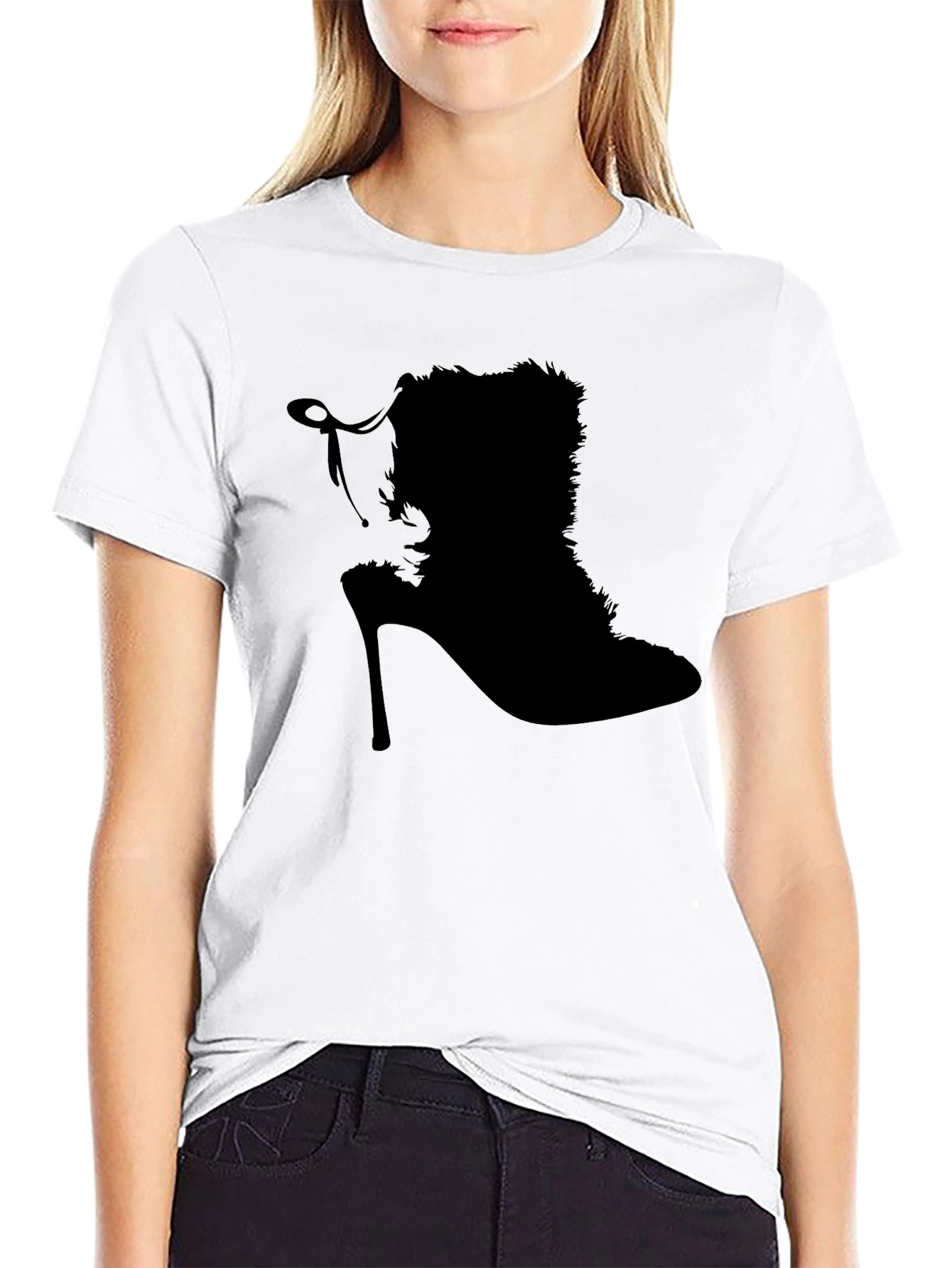 Stylish Silhouette Heel T-Shirt