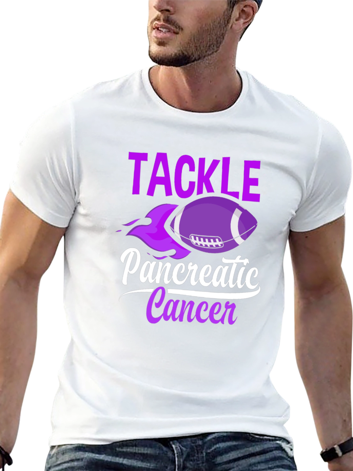 Tackle Pancreatic Cancer Awareness T-Shirt