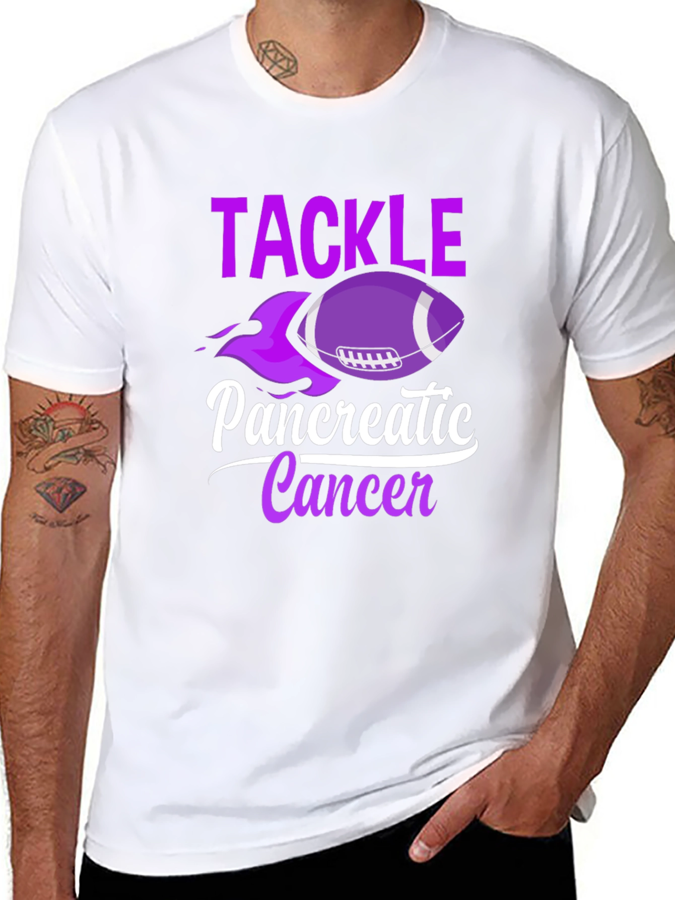 Tackle Pancreatic Cancer Awareness T-Shirt