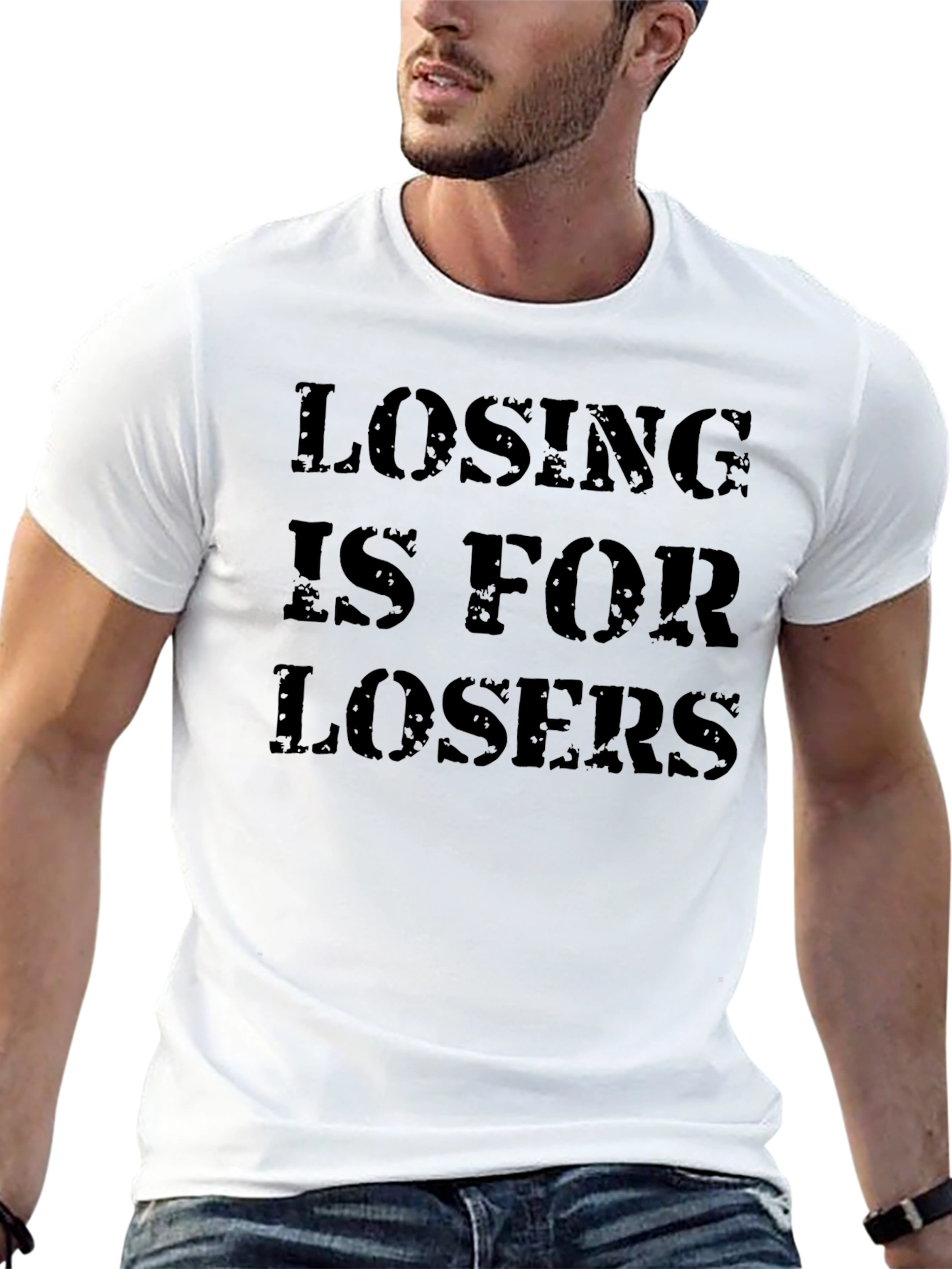 Losing Is For Losers Mens Black T-Shirt