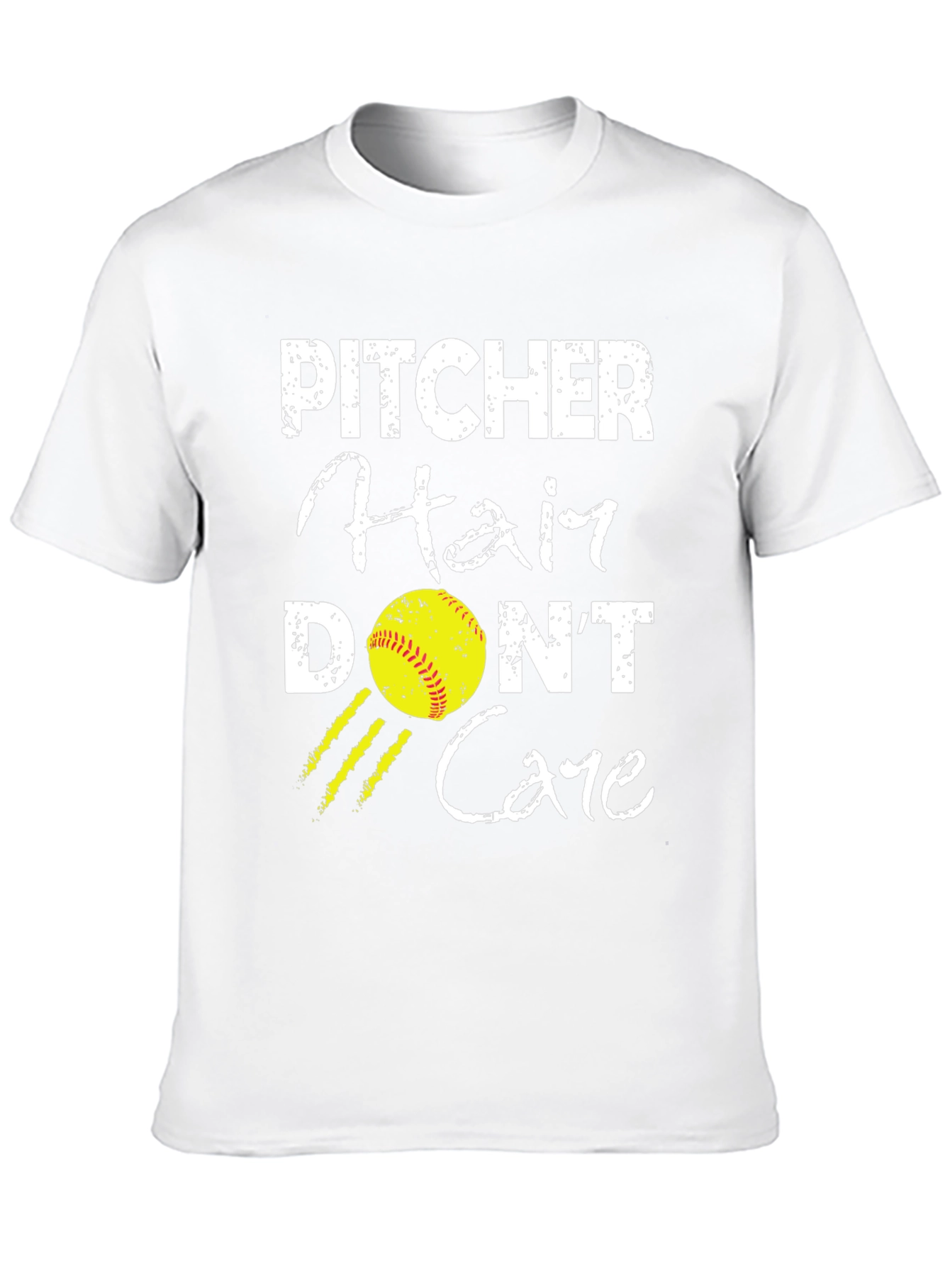 Pitcher Hair Dont Care Graphic T-Shirt